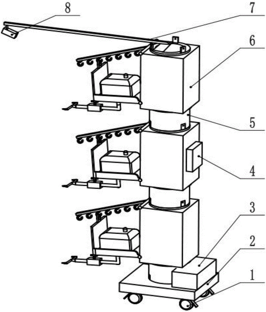 Short-term automatic flower watering nursing machine for thin flower stand