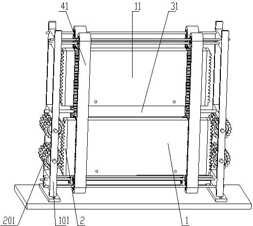 Novel lift type blackboard capable of changing front and back positions and quickly wiping off dust