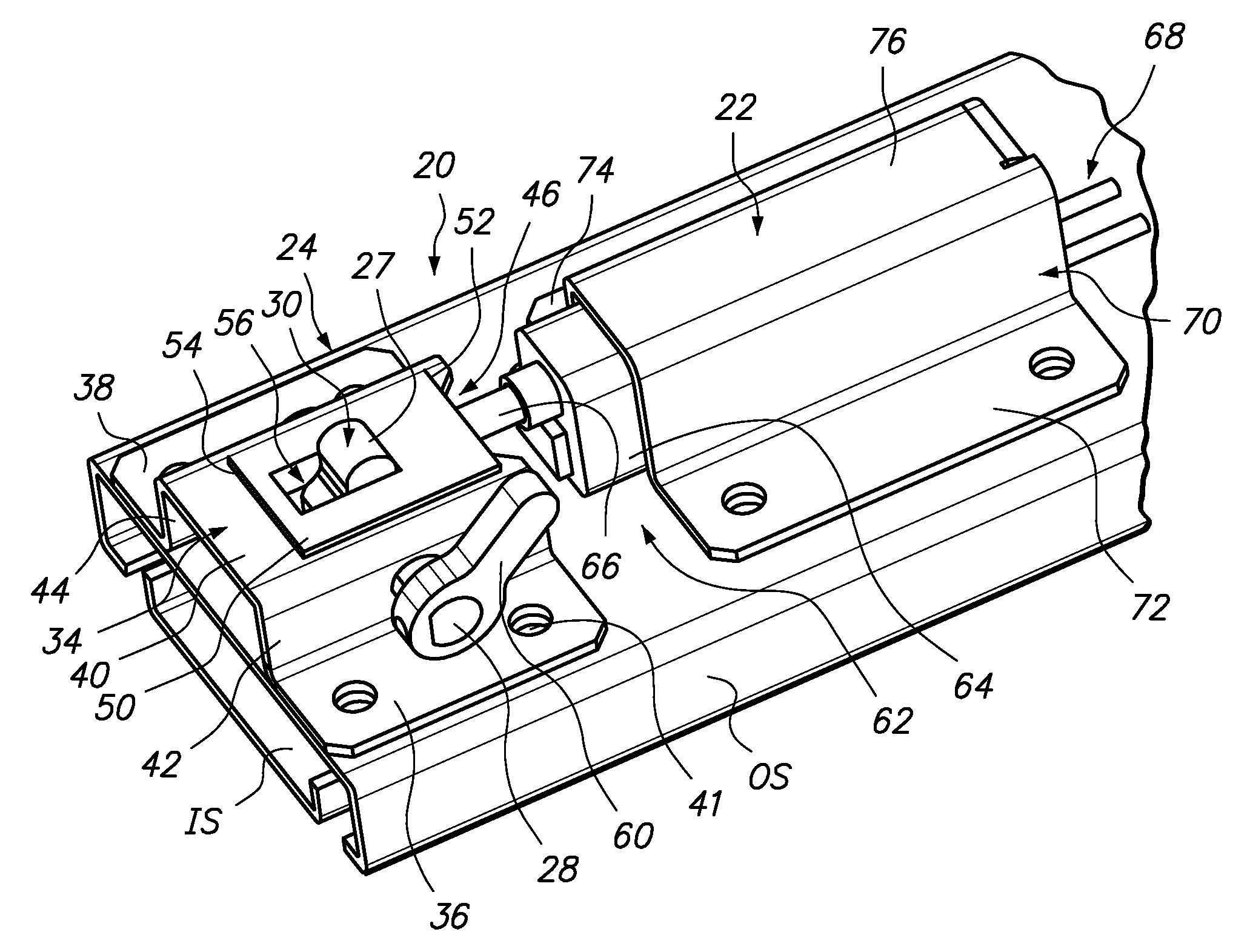 Piezo actuated slide latching mechanism