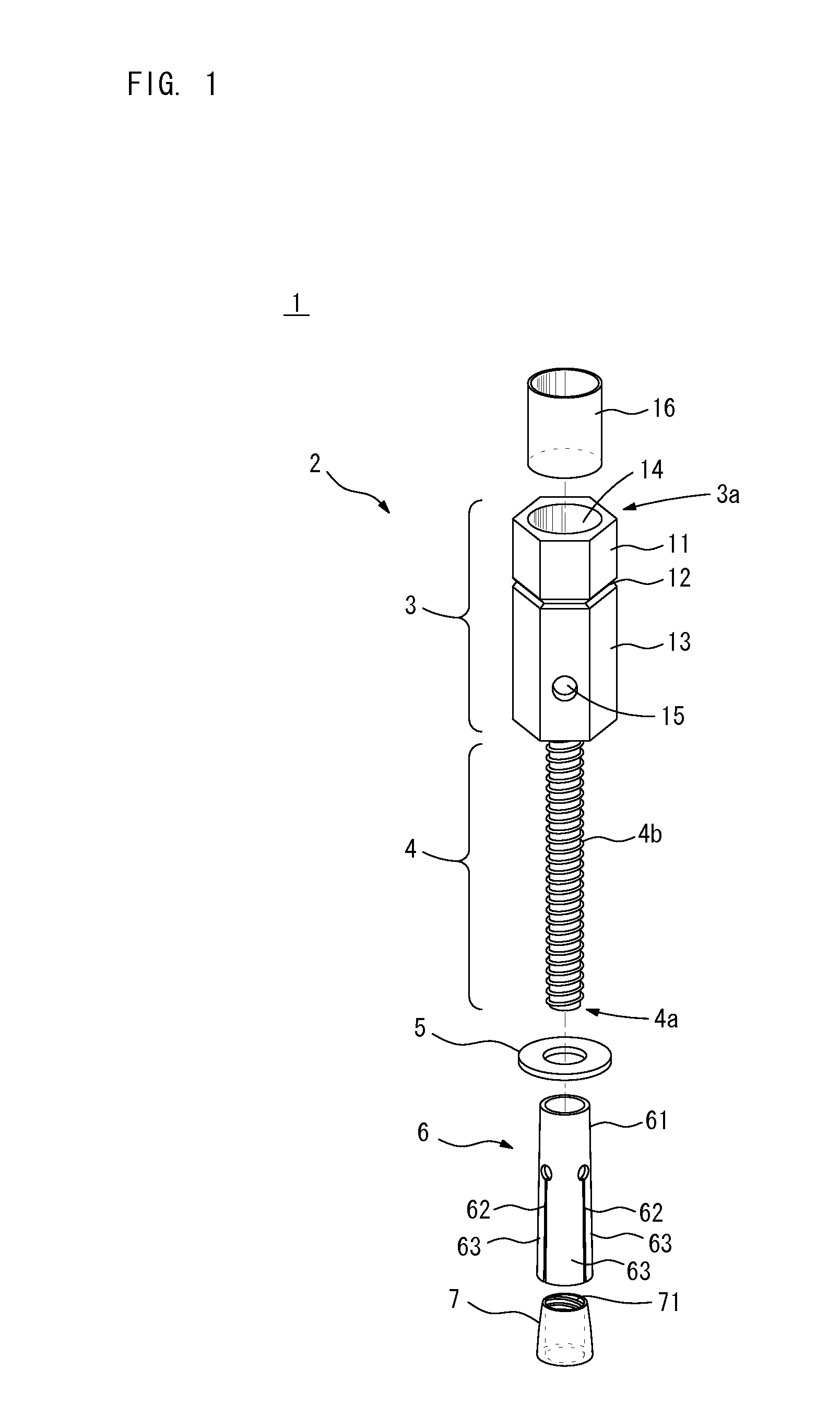 Anchor bolt, anchor, connecting nut and clamping nut