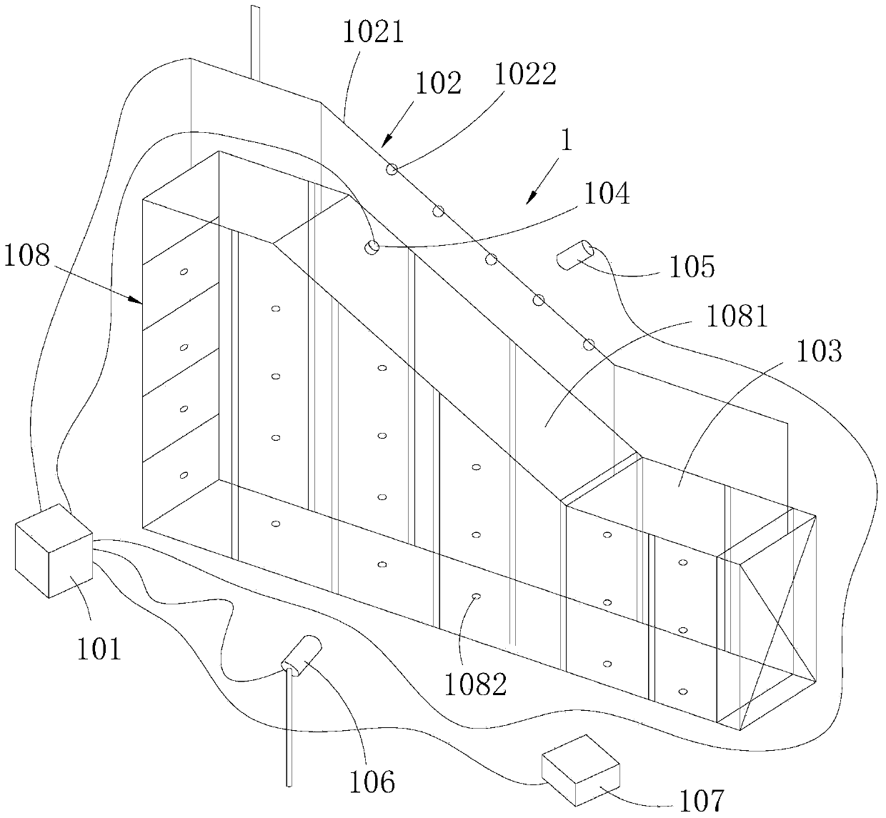 Unsaturated soil slope apparatus for measuring deformation and suction of soil, and operating method thereof