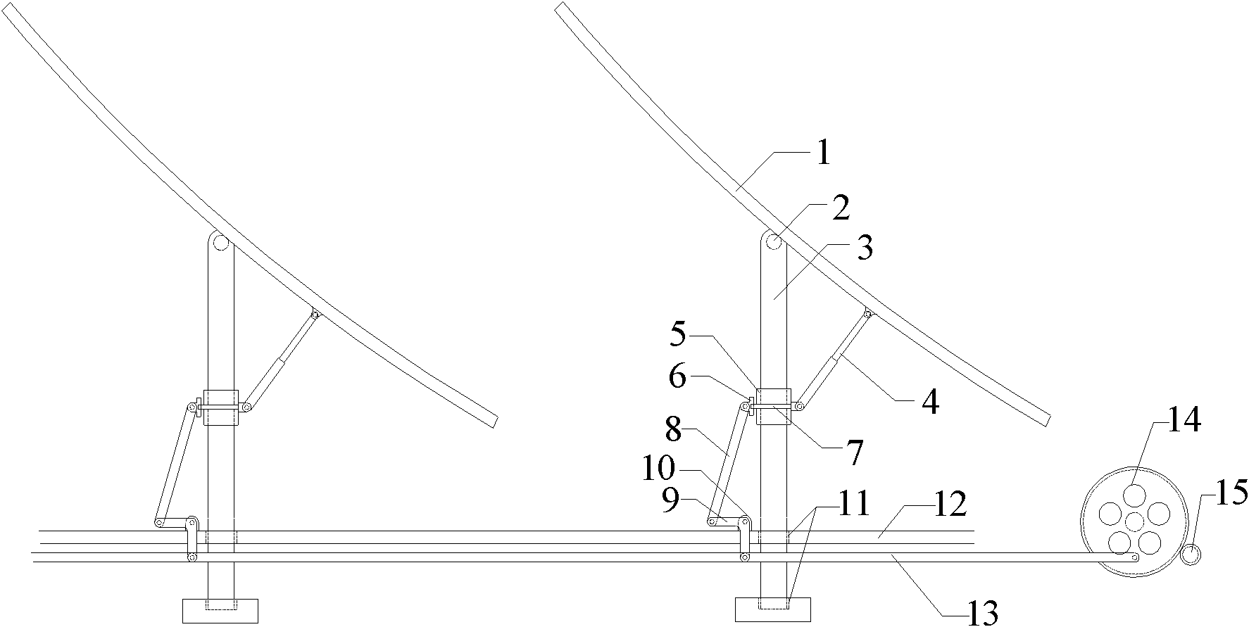 Tracking control device of solar condensation photovoltaic power generation mirror field