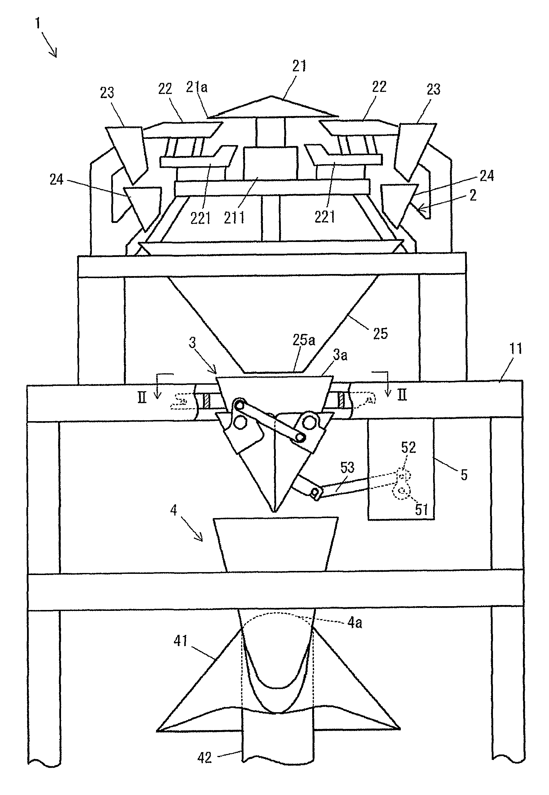 Storage hopper, and combination weighing device and packaging device provided with the same