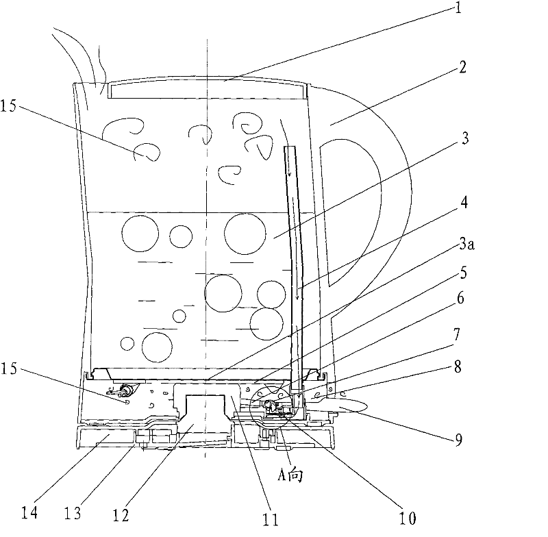 Safe and controllable temperature control device of electric heating kettle