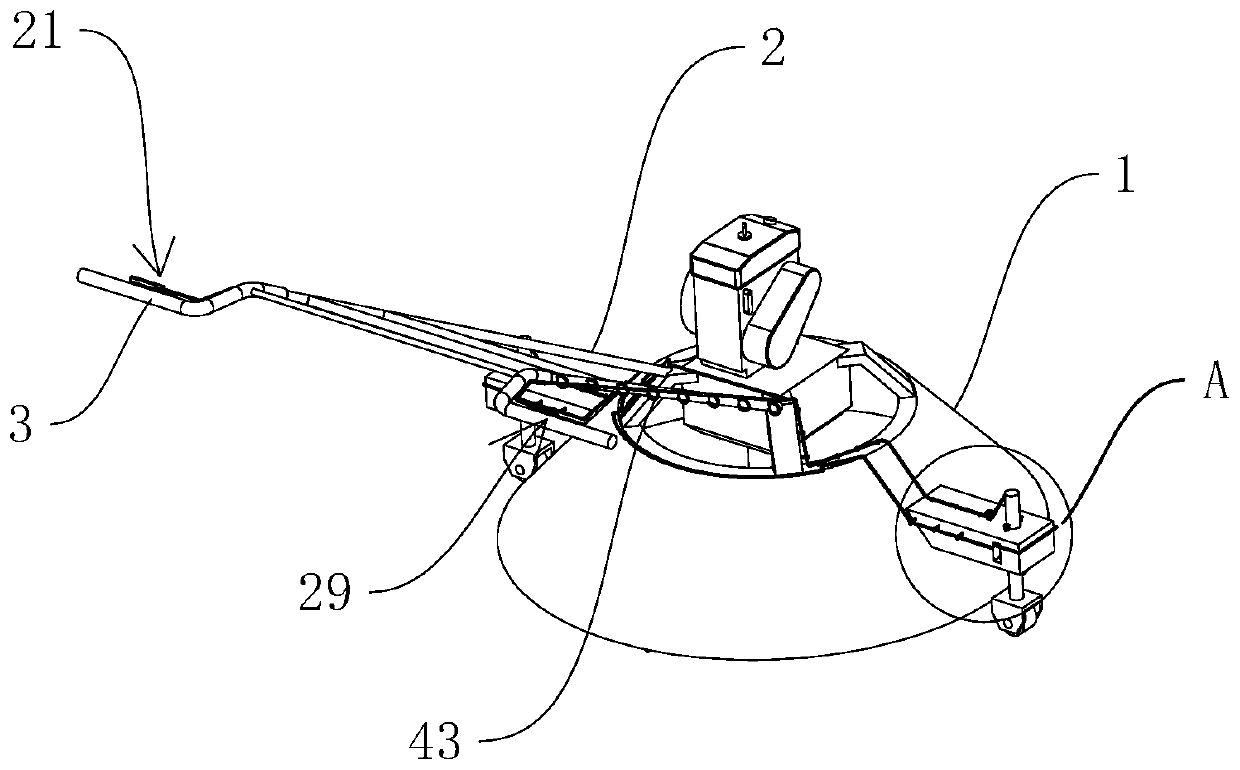 Concrete floor trowelling device