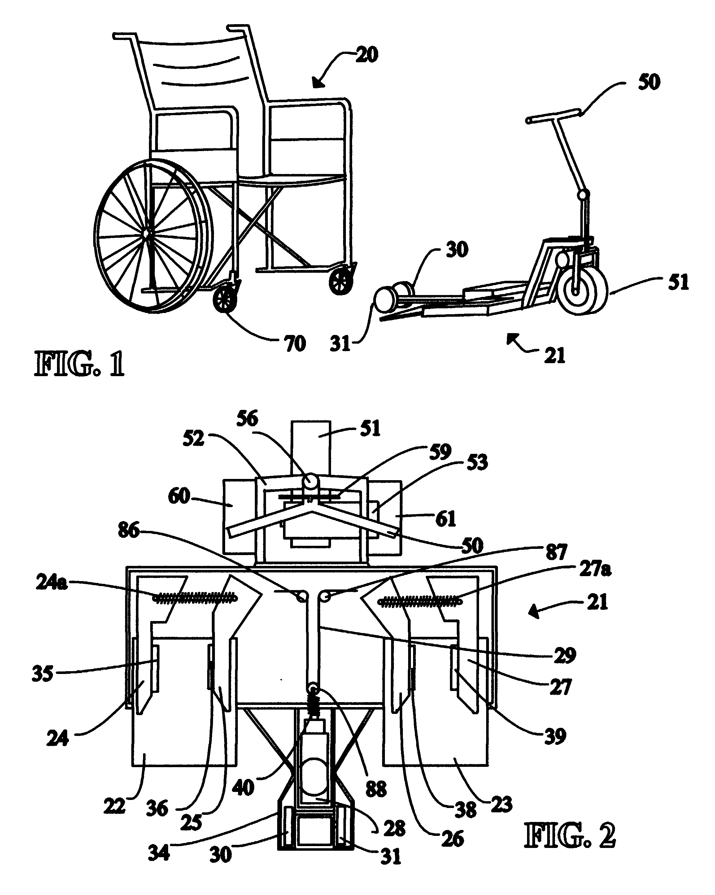 Attachment means for attaching a wheelchair to a motorized apparatus