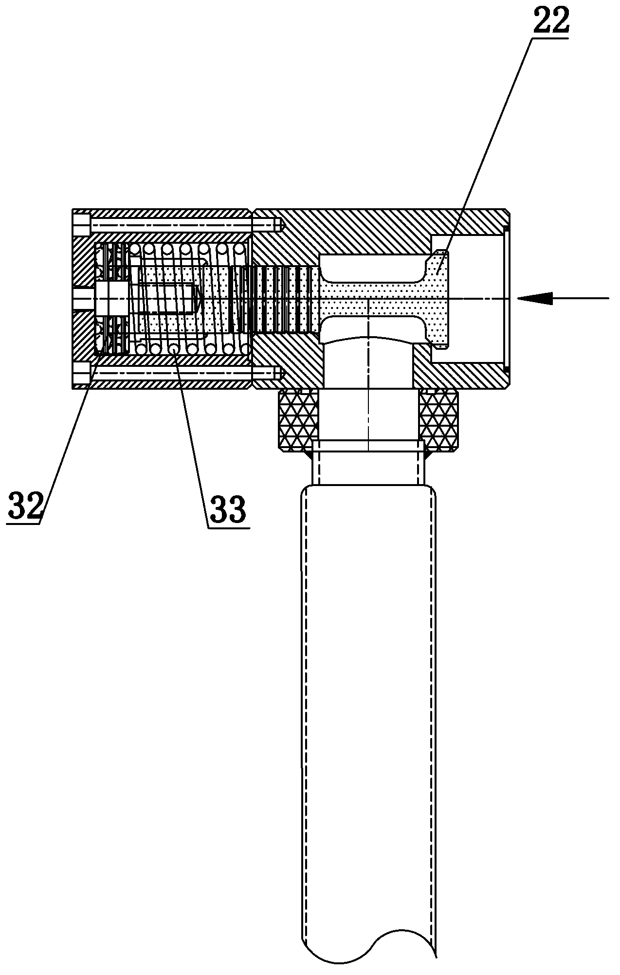 Filling valve of vertical type injection molding machine