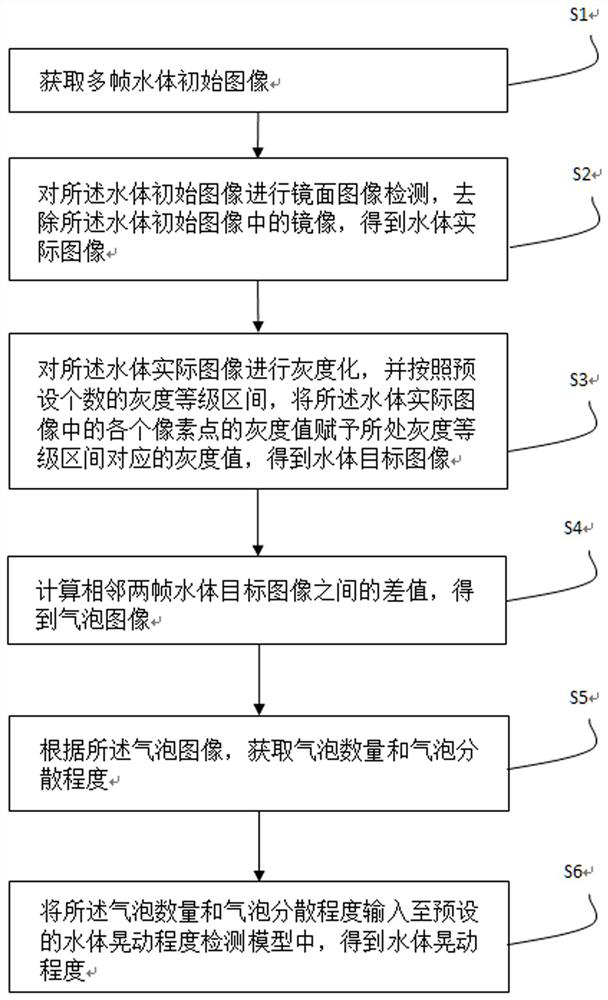 Water body shaking detection and analysis method and system based on image processing