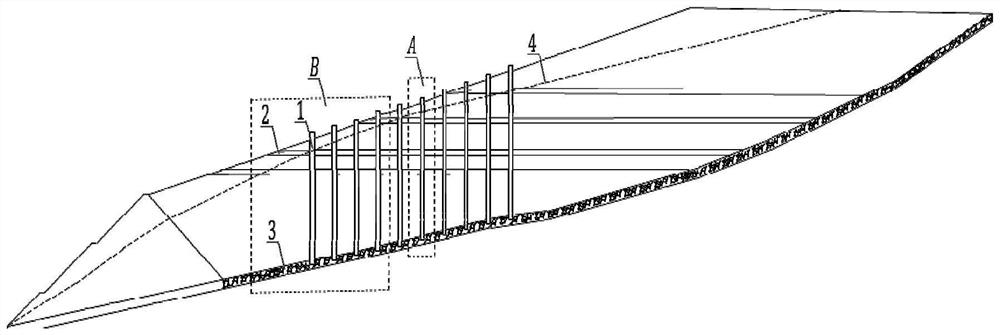 Method for reducing wetted surface of dam slope of mud-containing interlayer tailing dam