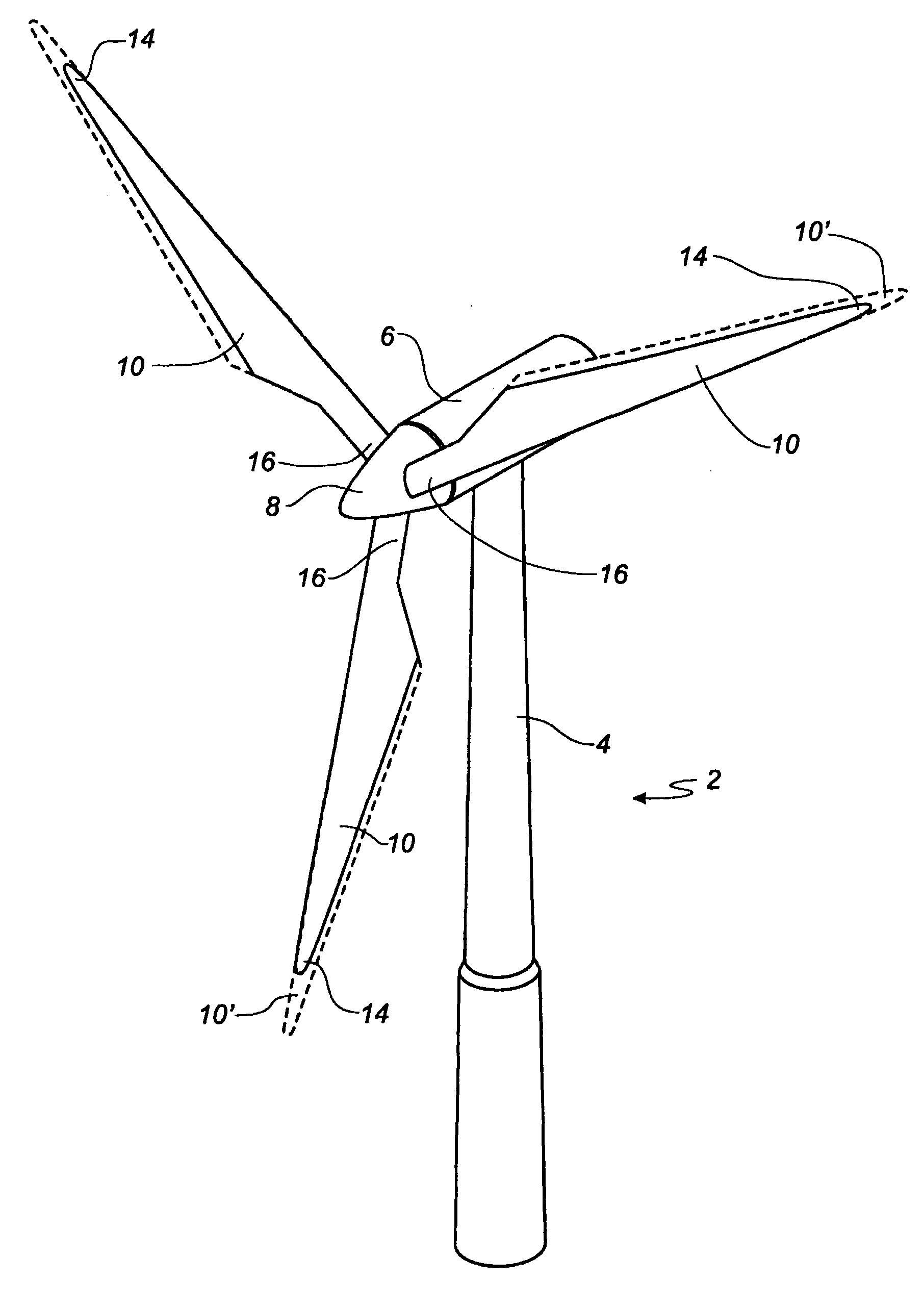 Wind turbine blade with lift-regulating means in form of slots or holes