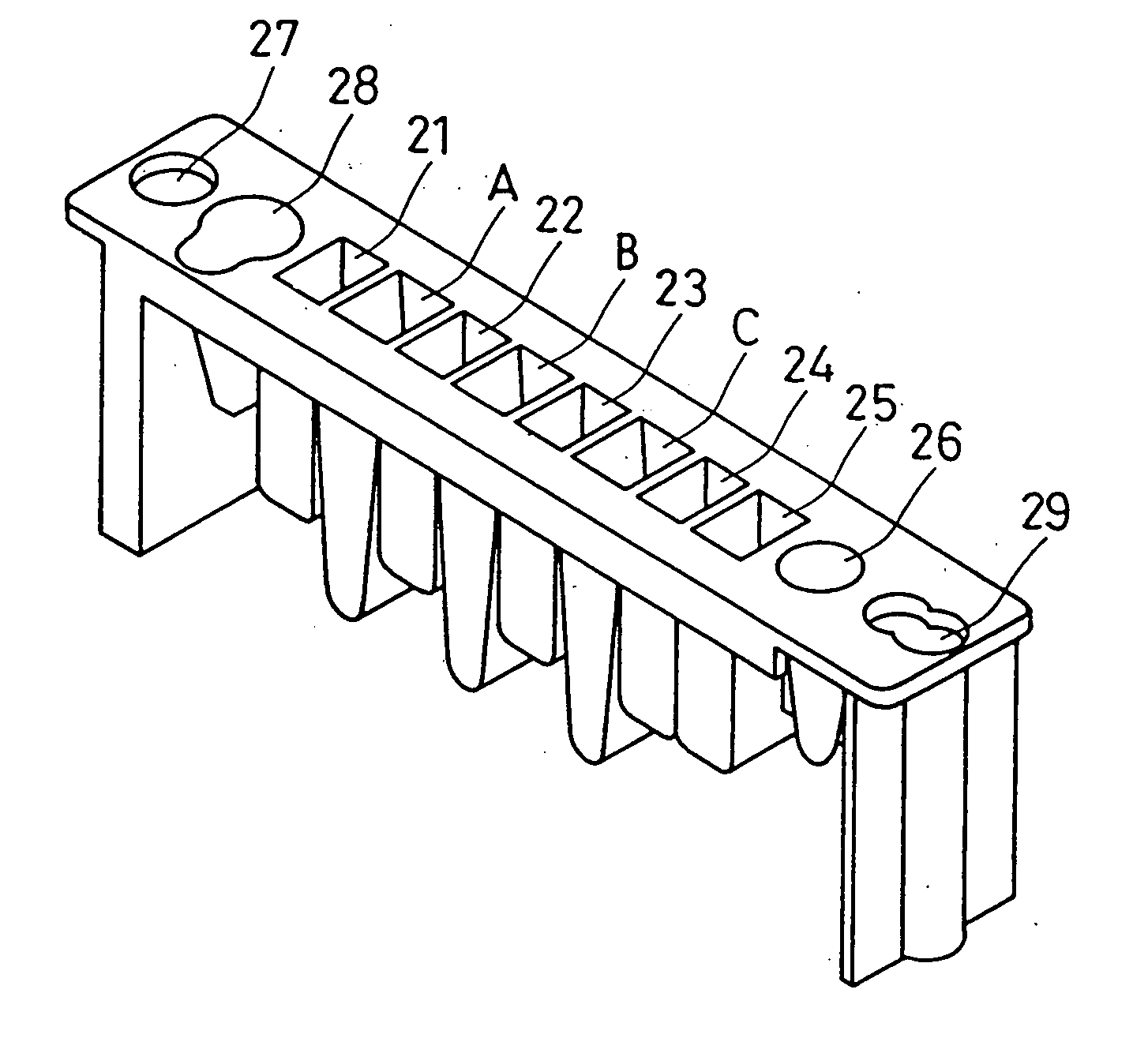 Measuring equipment and measuring method using cartridge container, and program recording medium