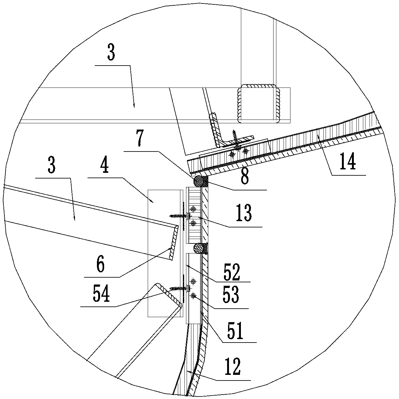 Curtain wall system comprising plane and cambered surface stone cellular boards