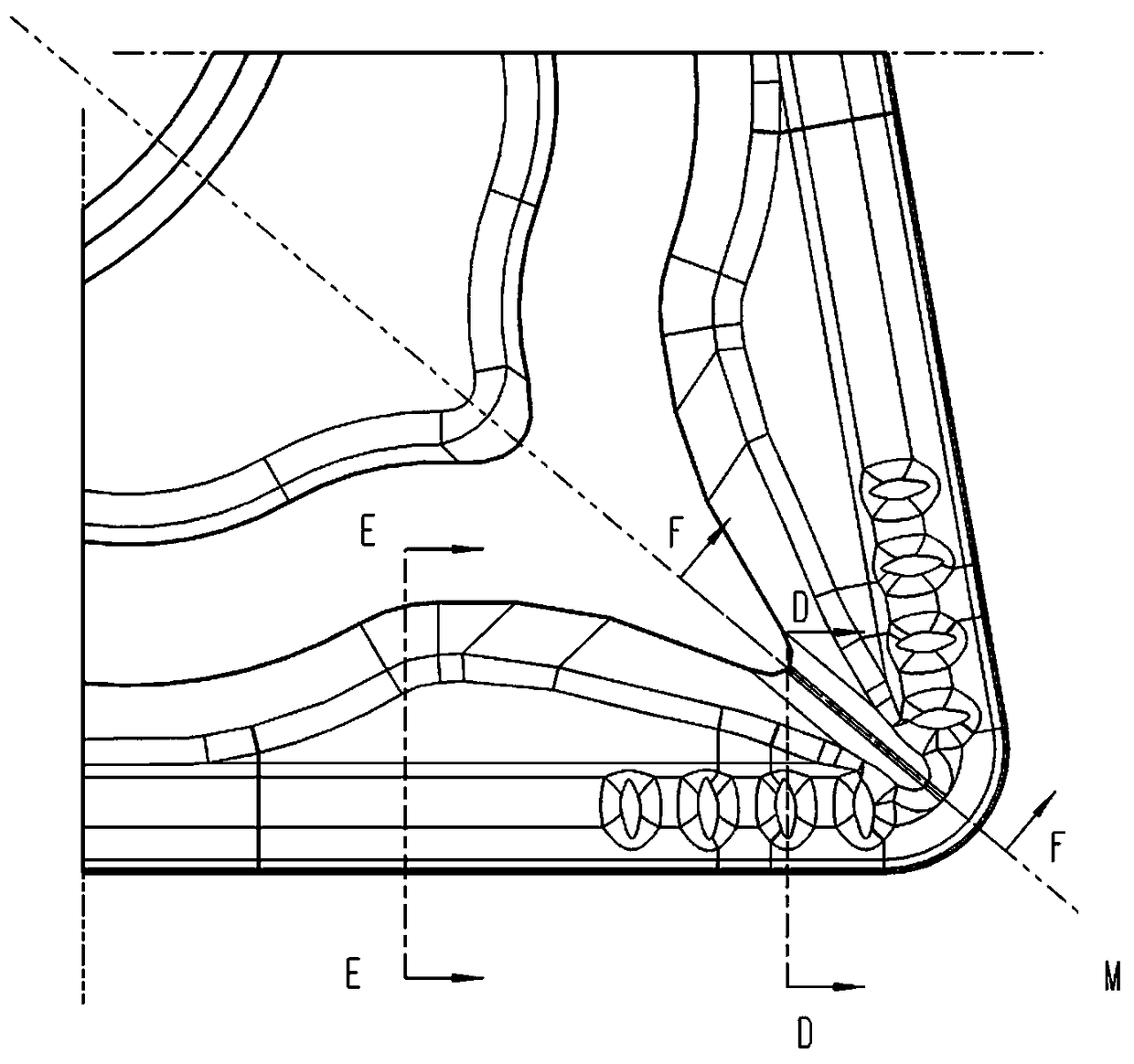 Double-face groove profile cutting blade