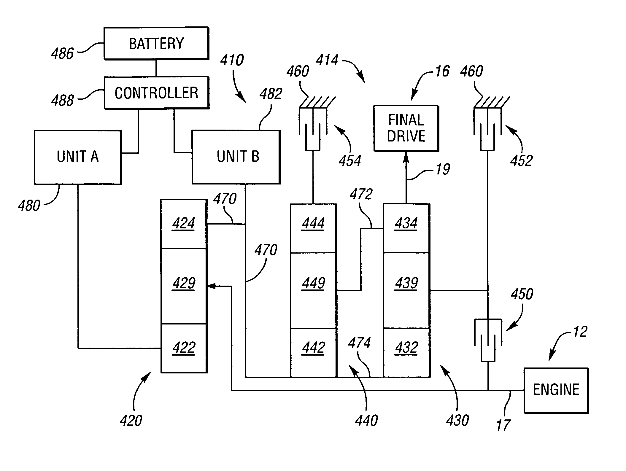 Dual mode EVT with input split reverse mode