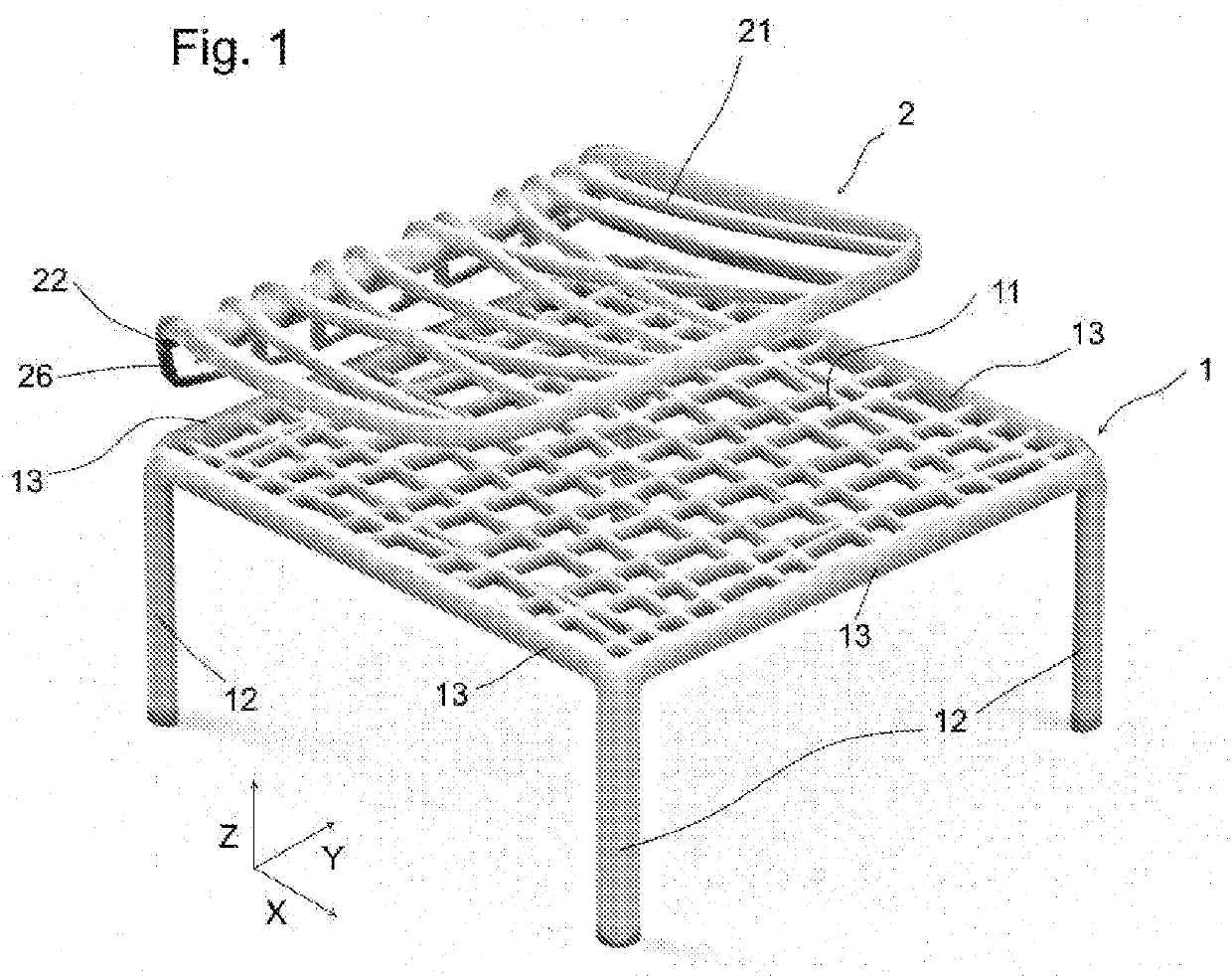 Sofa, armchair or similar article of furniture in a kit, and mounting method for such article