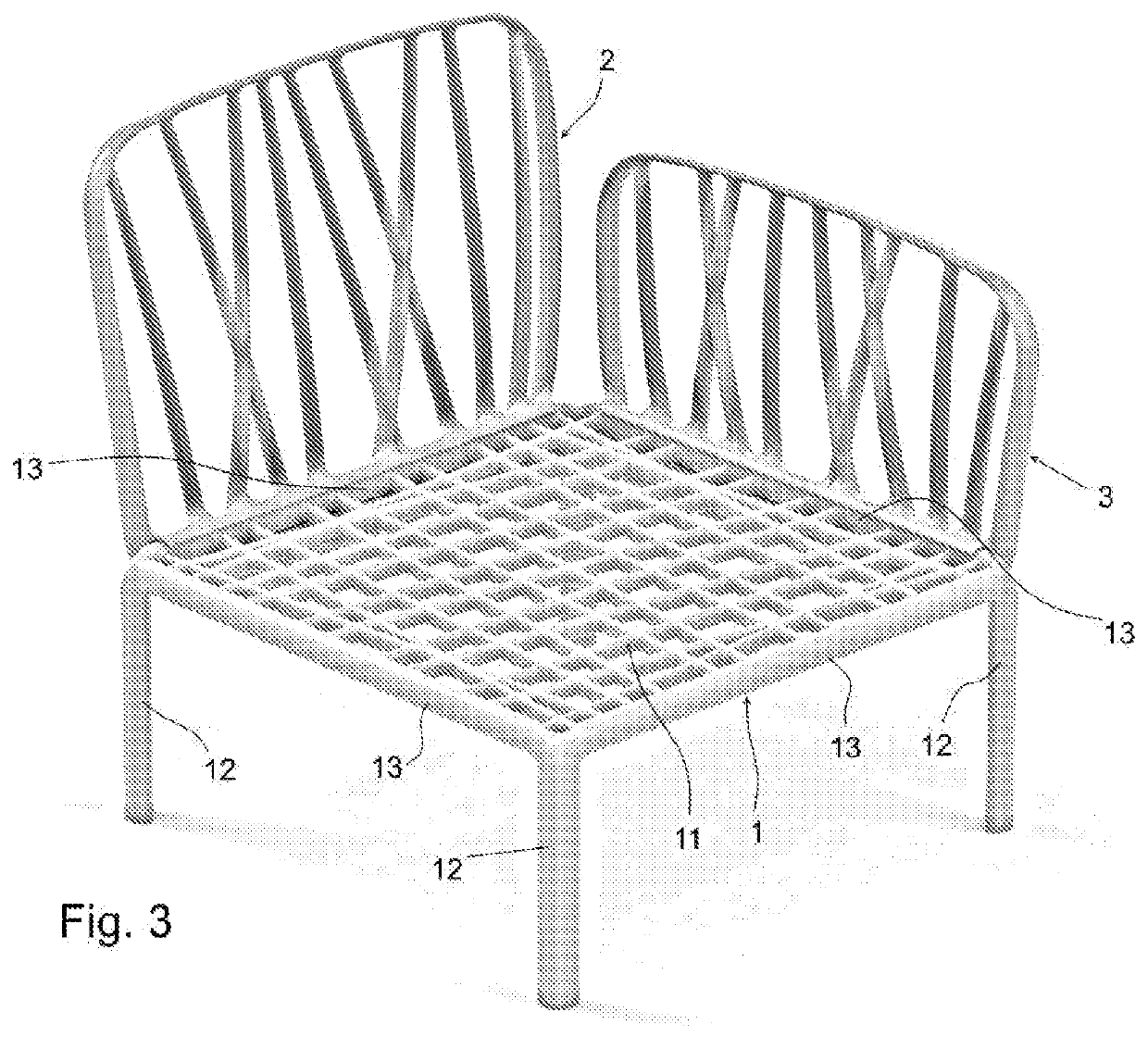 Sofa, armchair or similar article of furniture in a kit, and mounting method for such article