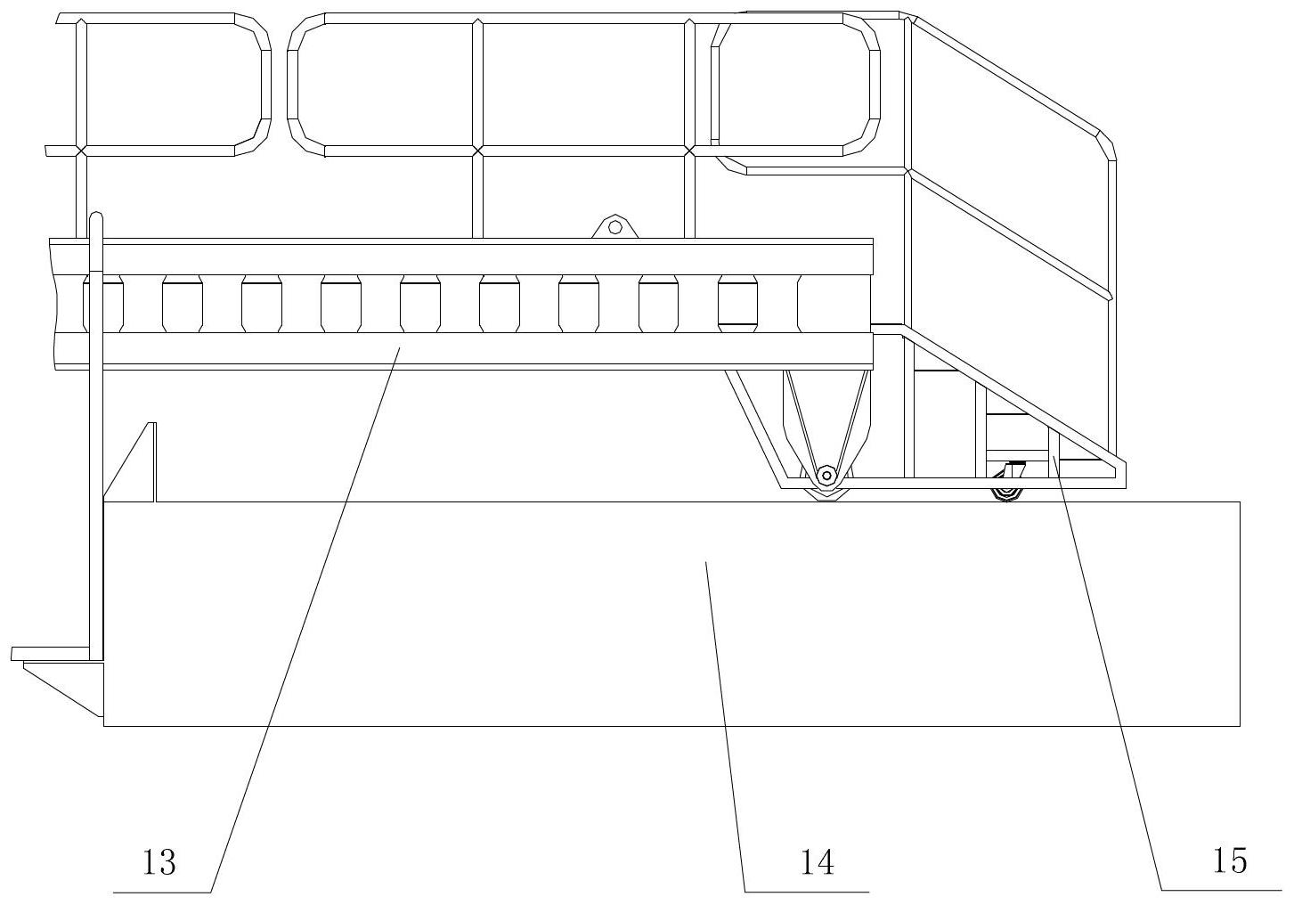 Deck ladder for follow-up horizontal ship