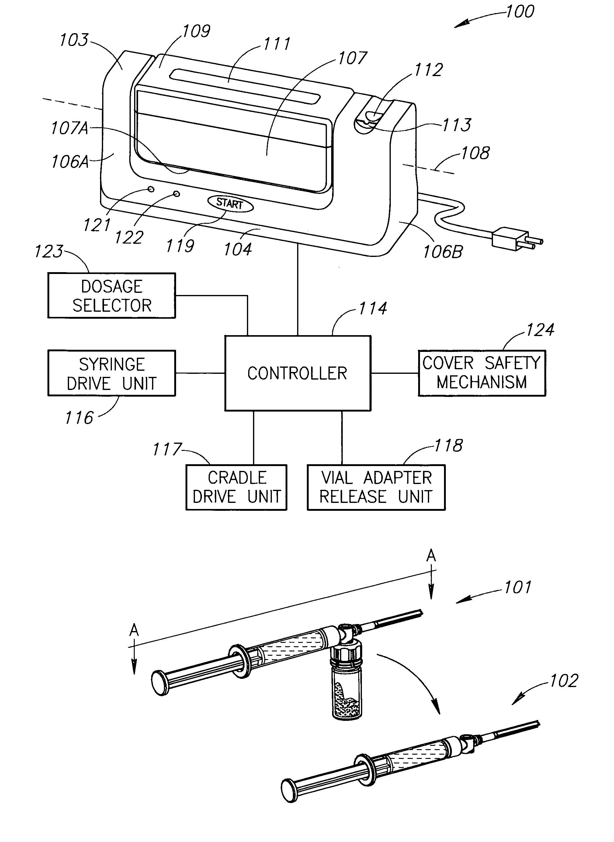 Automatic liquid drug preparation apparatus for the preparation of a predetermined dosage of liquid drug