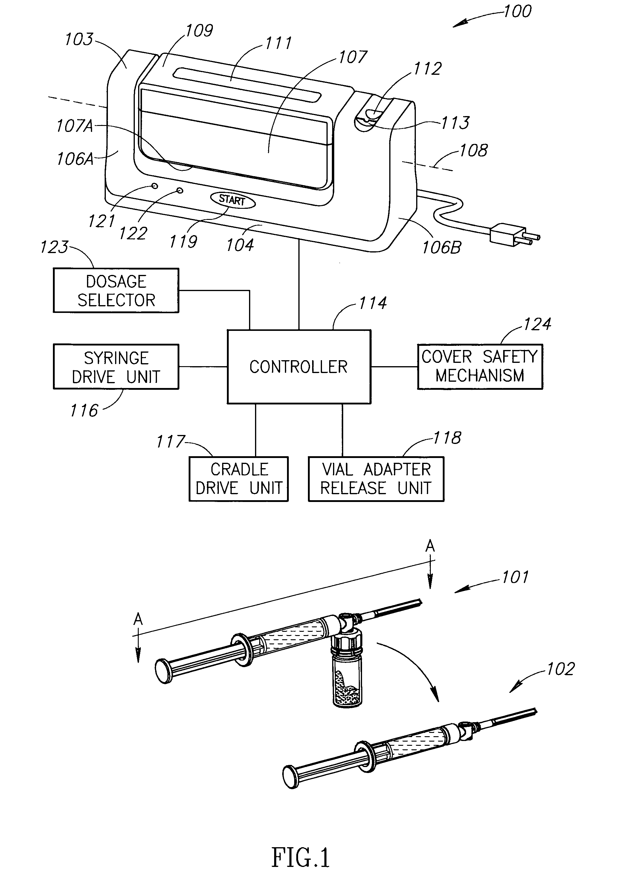 Automatic liquid drug preparation apparatus for the preparation of a predetermined dosage of liquid drug