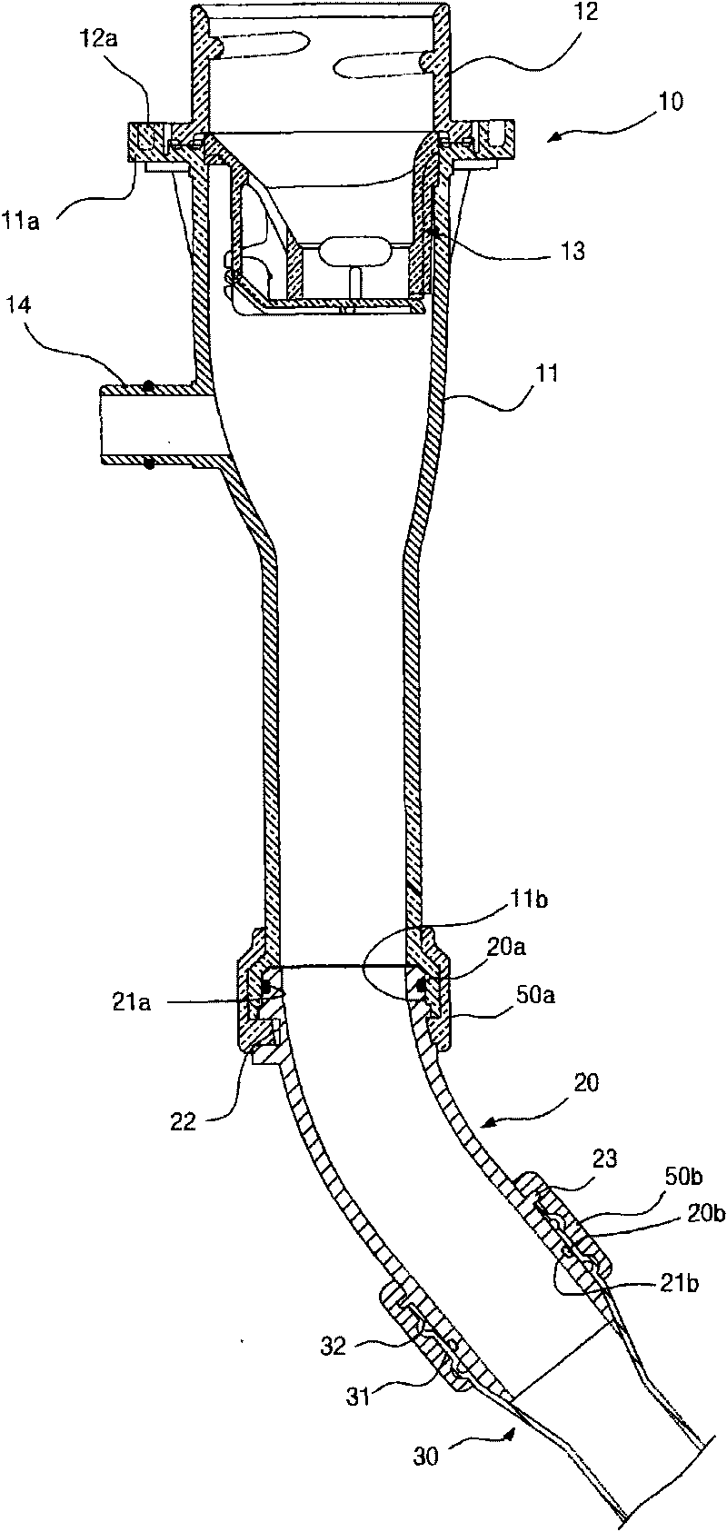 Filler pipe for motor vehicle