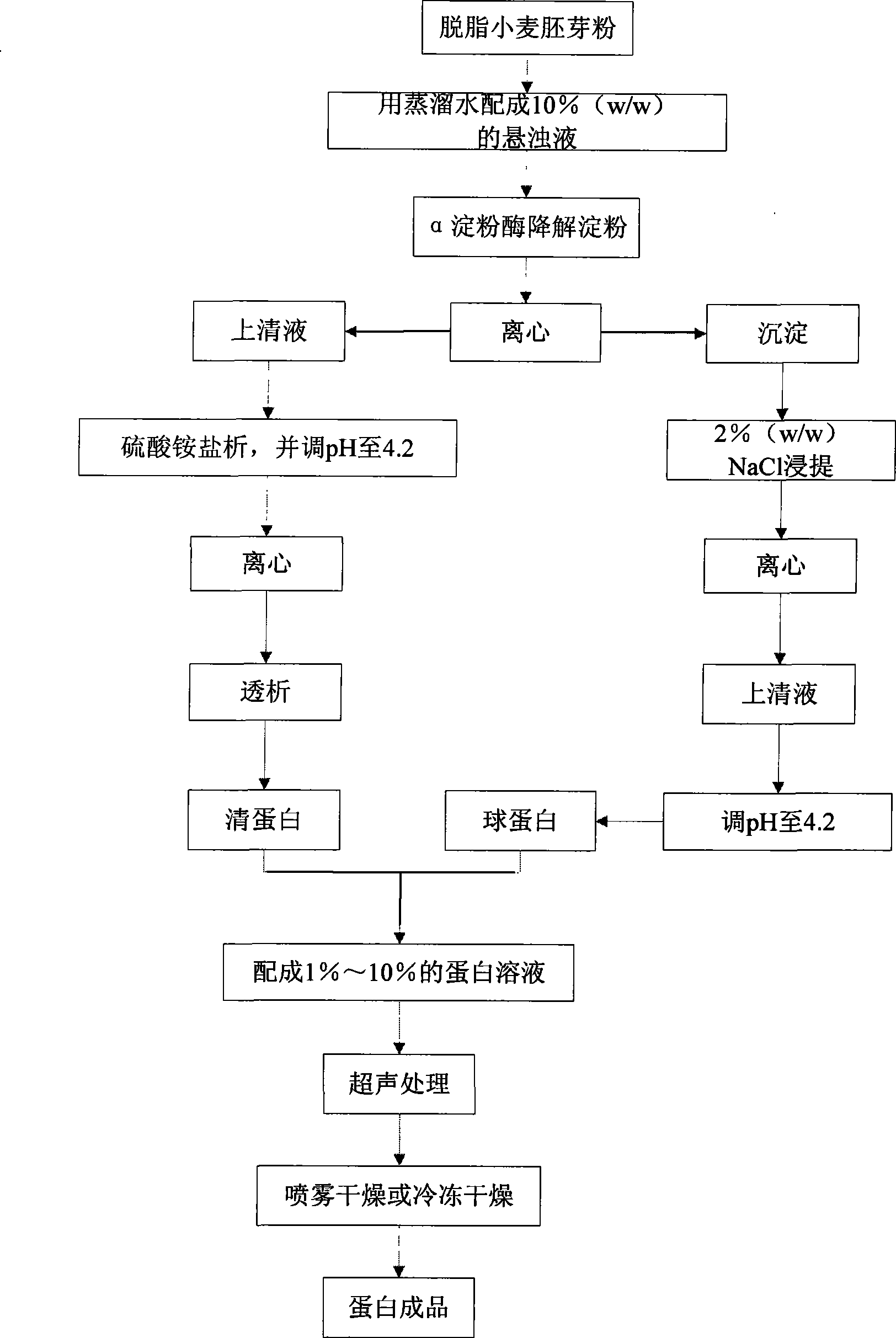 Method for improving wheat plantule protein capability with supersonic wave