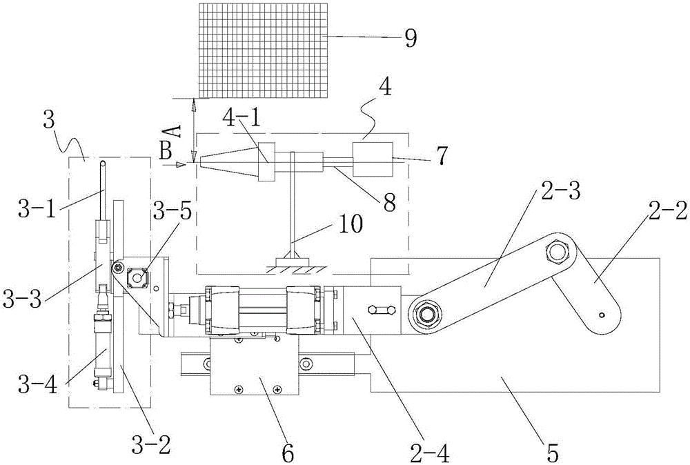 Pre-beating device of carbon fiber multi-layer angle knitting machine