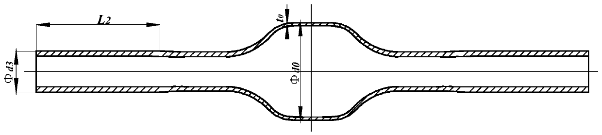 Hydro-bugling drive axle housing axle head forming process and mould