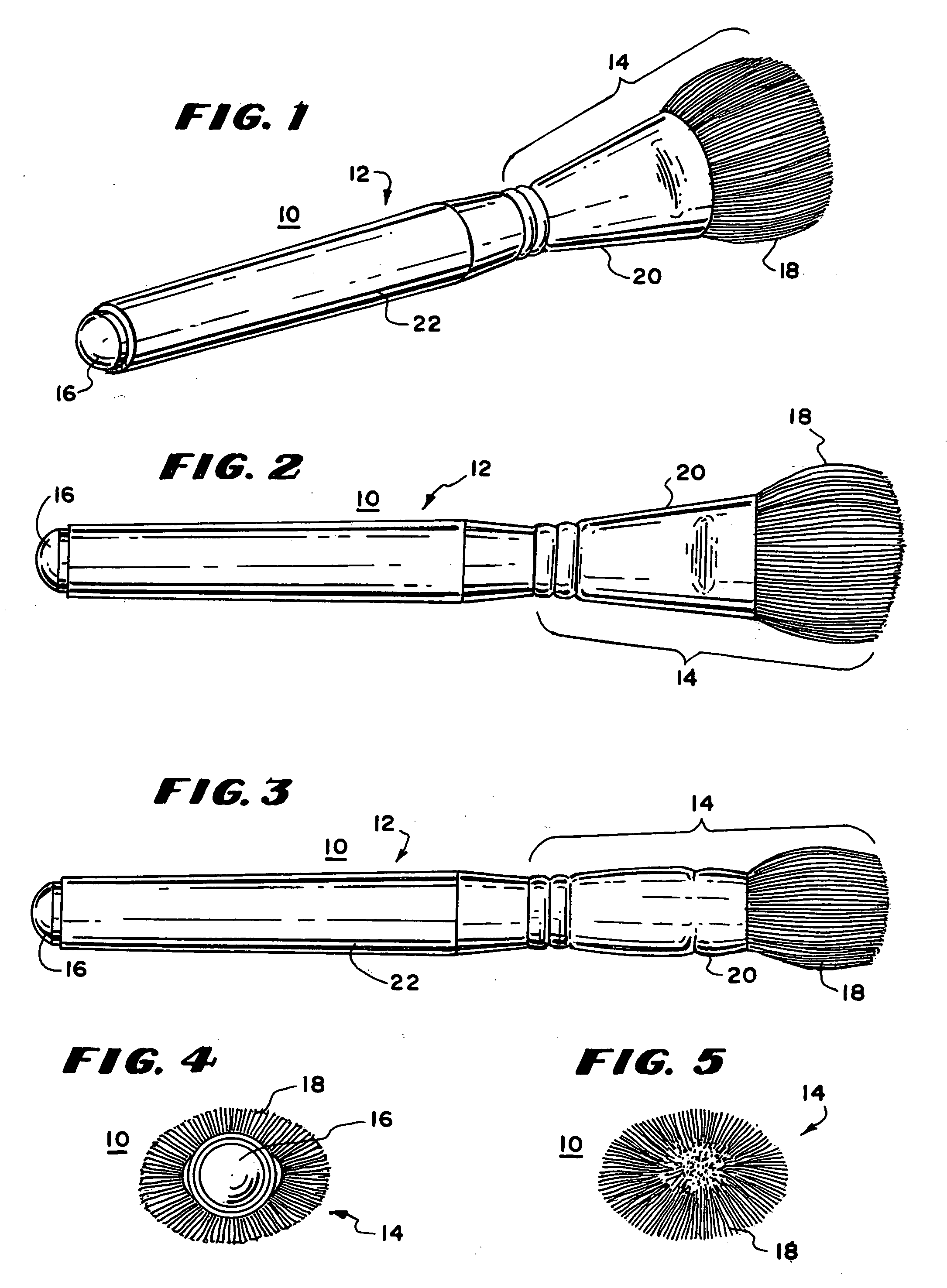 Make-up brushes, their components and methods of using them