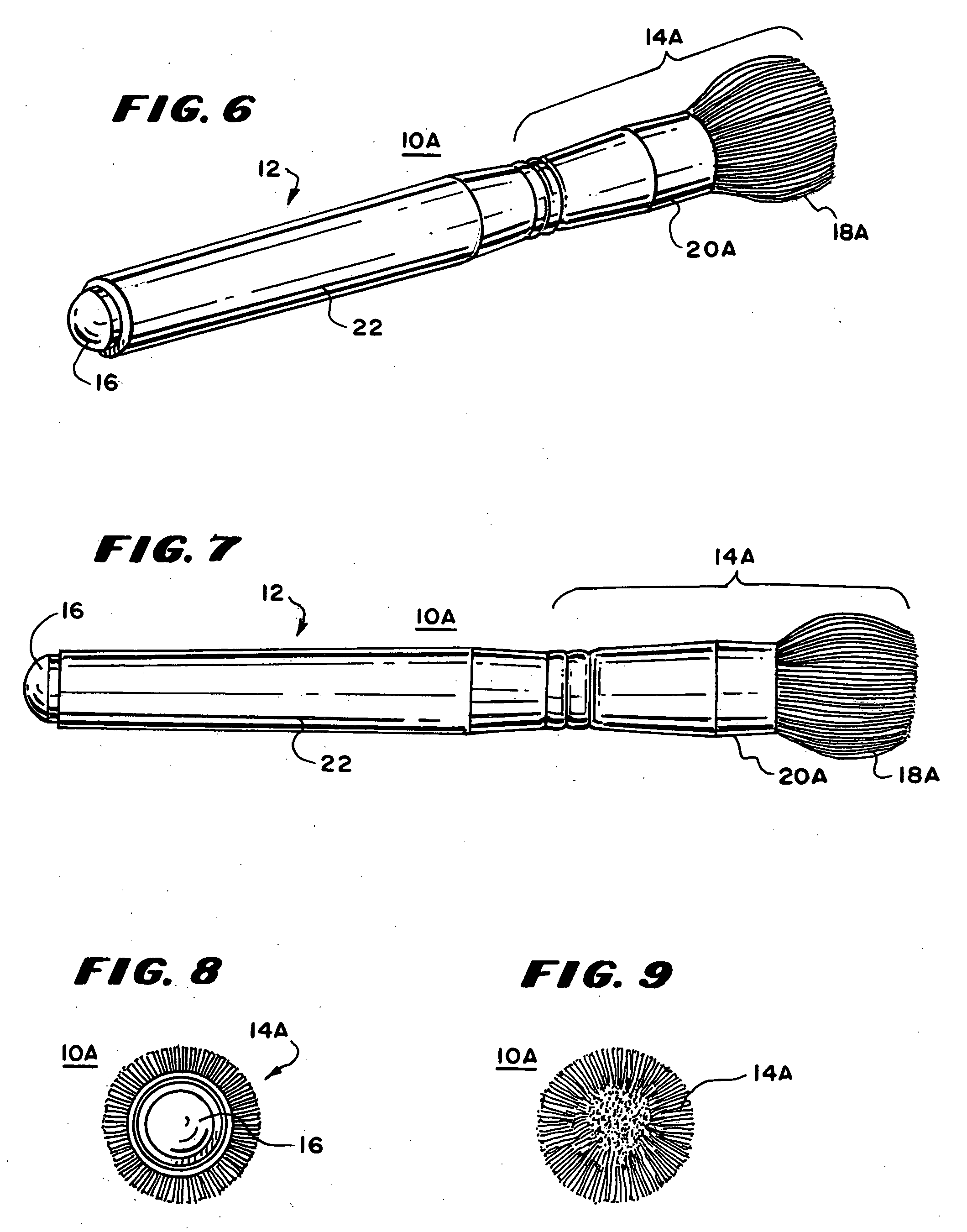 Make-up brushes, their components and methods of using them