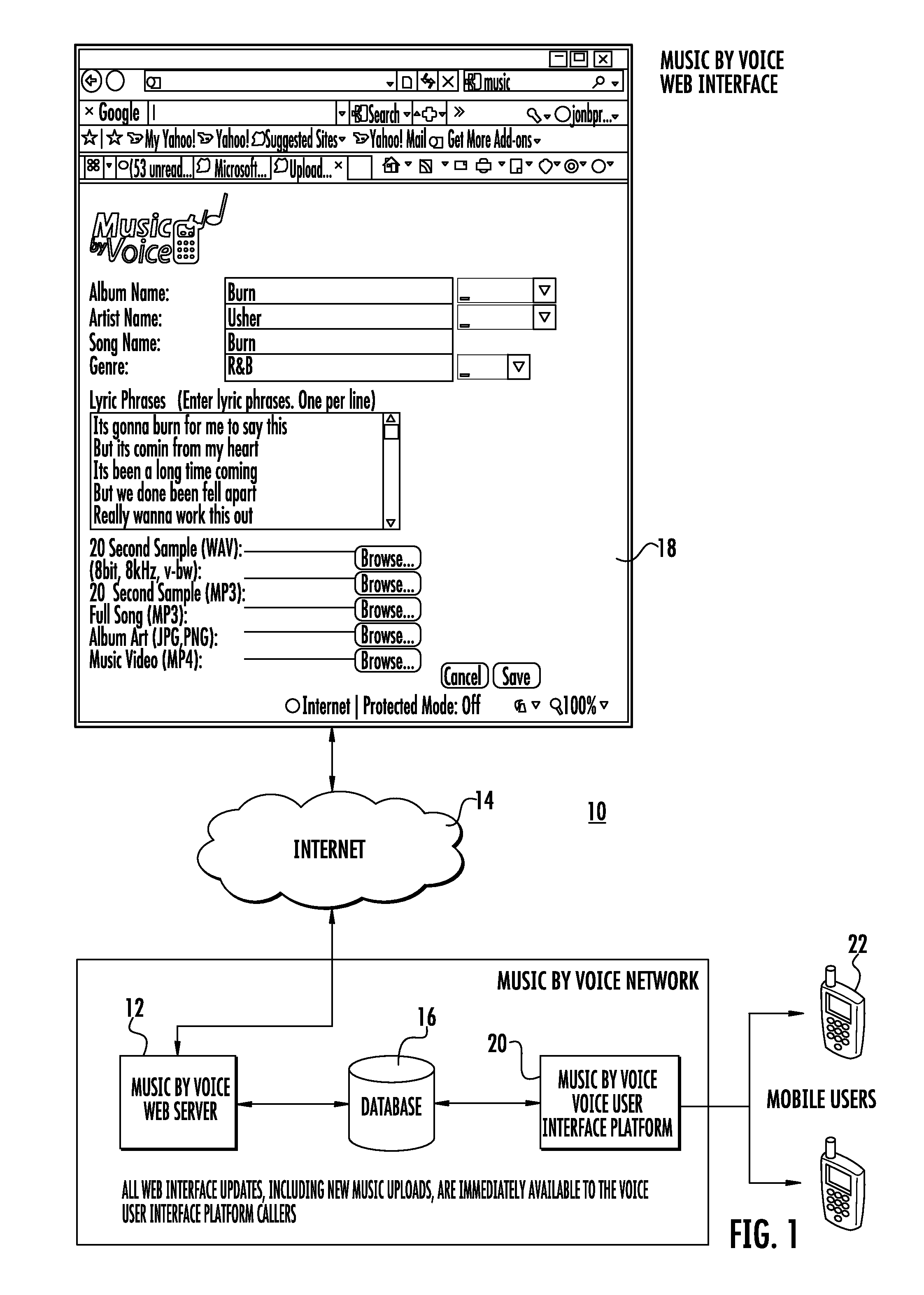 Method and system for selecting music