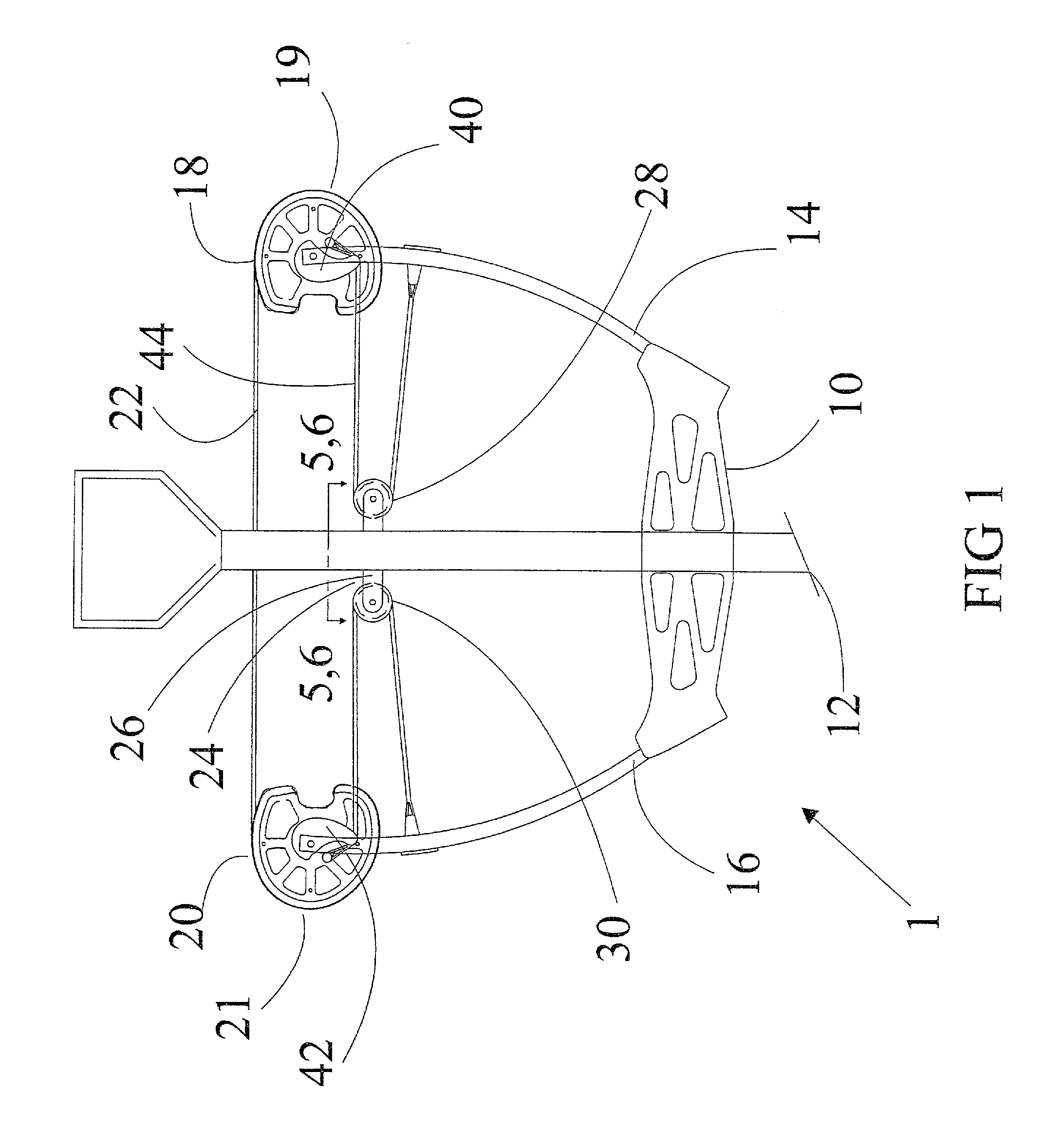 Shooting bow with pulleys