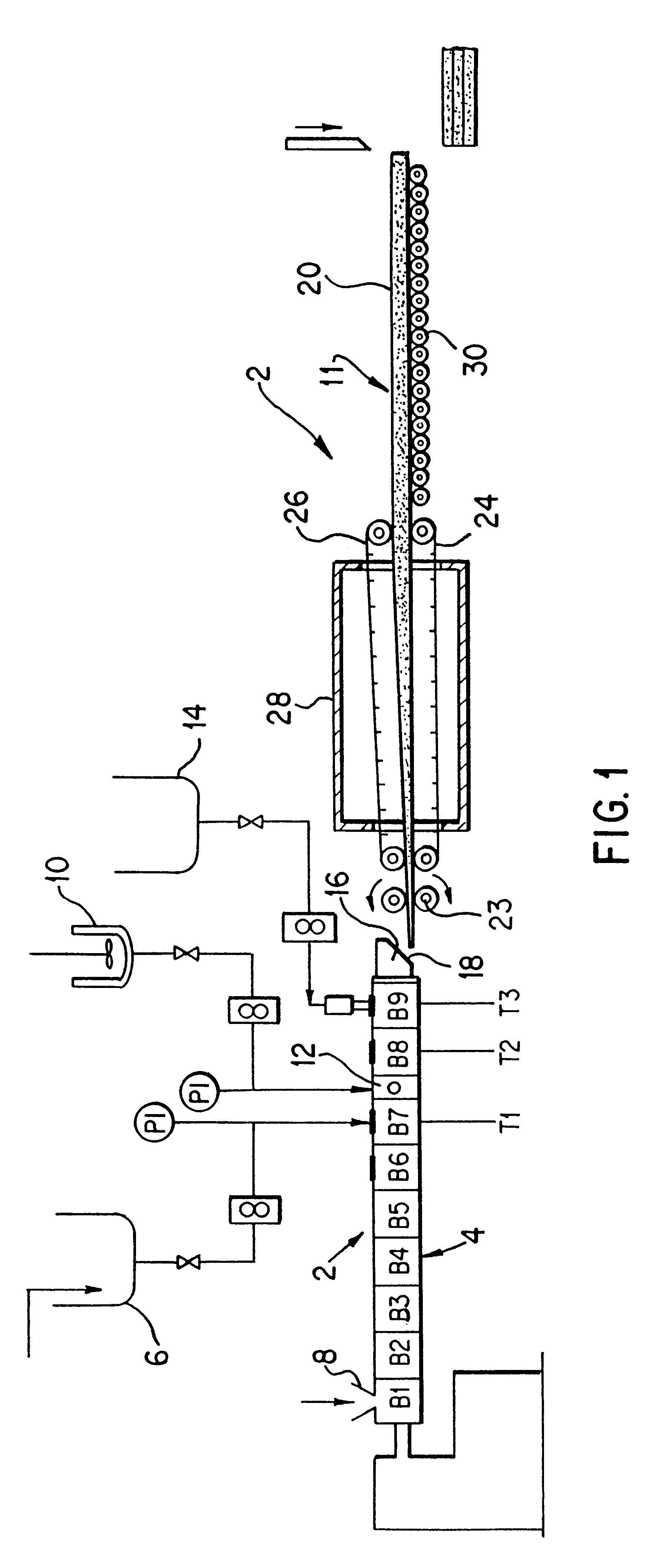 Extruded polymer foam with filler particles and method