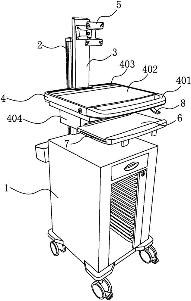 Computer and dossier integrated mobile ward rounding cart