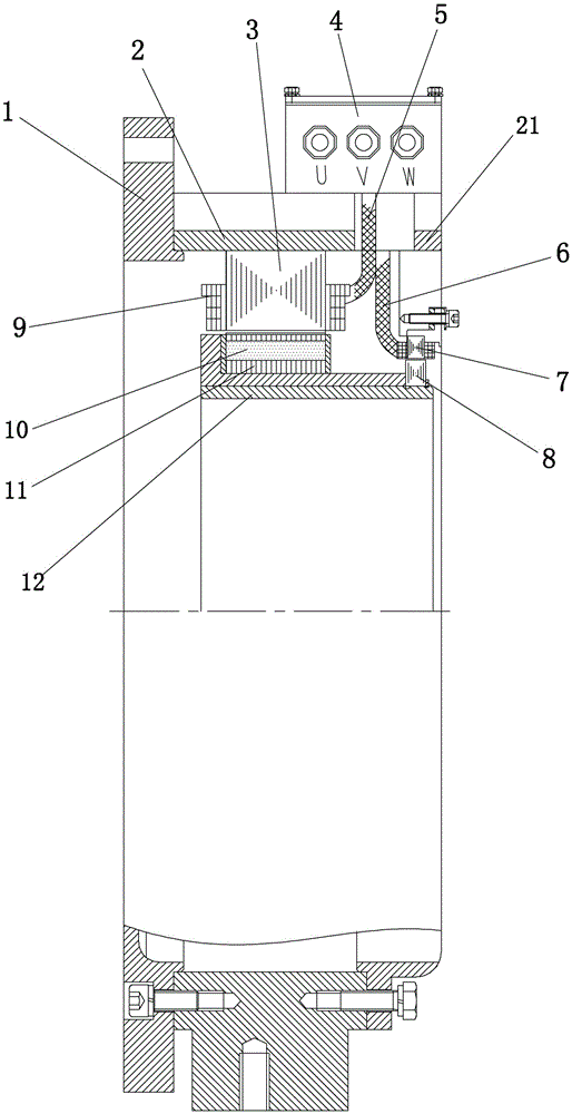 Built-in high-power-density permanent magnet motor integrated to 8AT transmission box