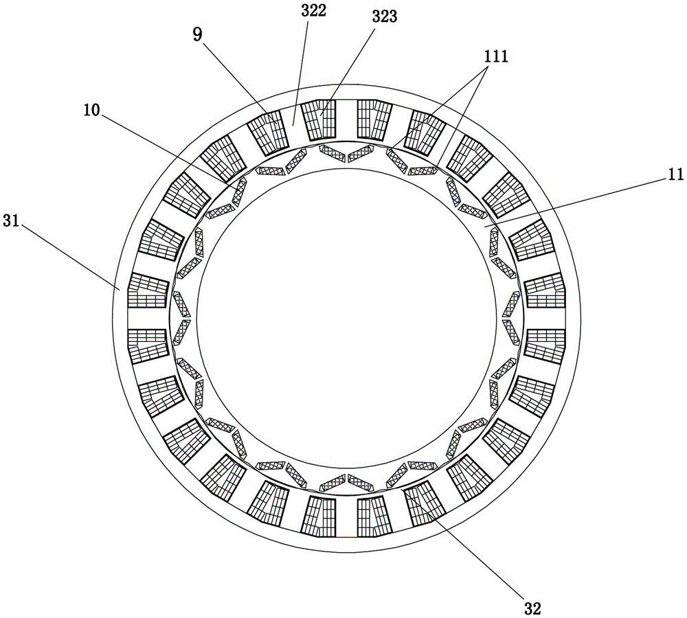 Built-in high-power-density permanent magnet motor integrated to 8AT transmission box