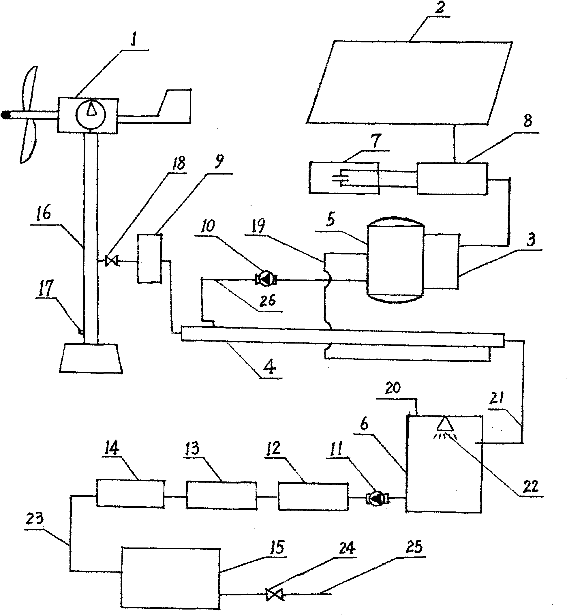 Drinking water produced by air through full natural energy utilization and replacement method thereof