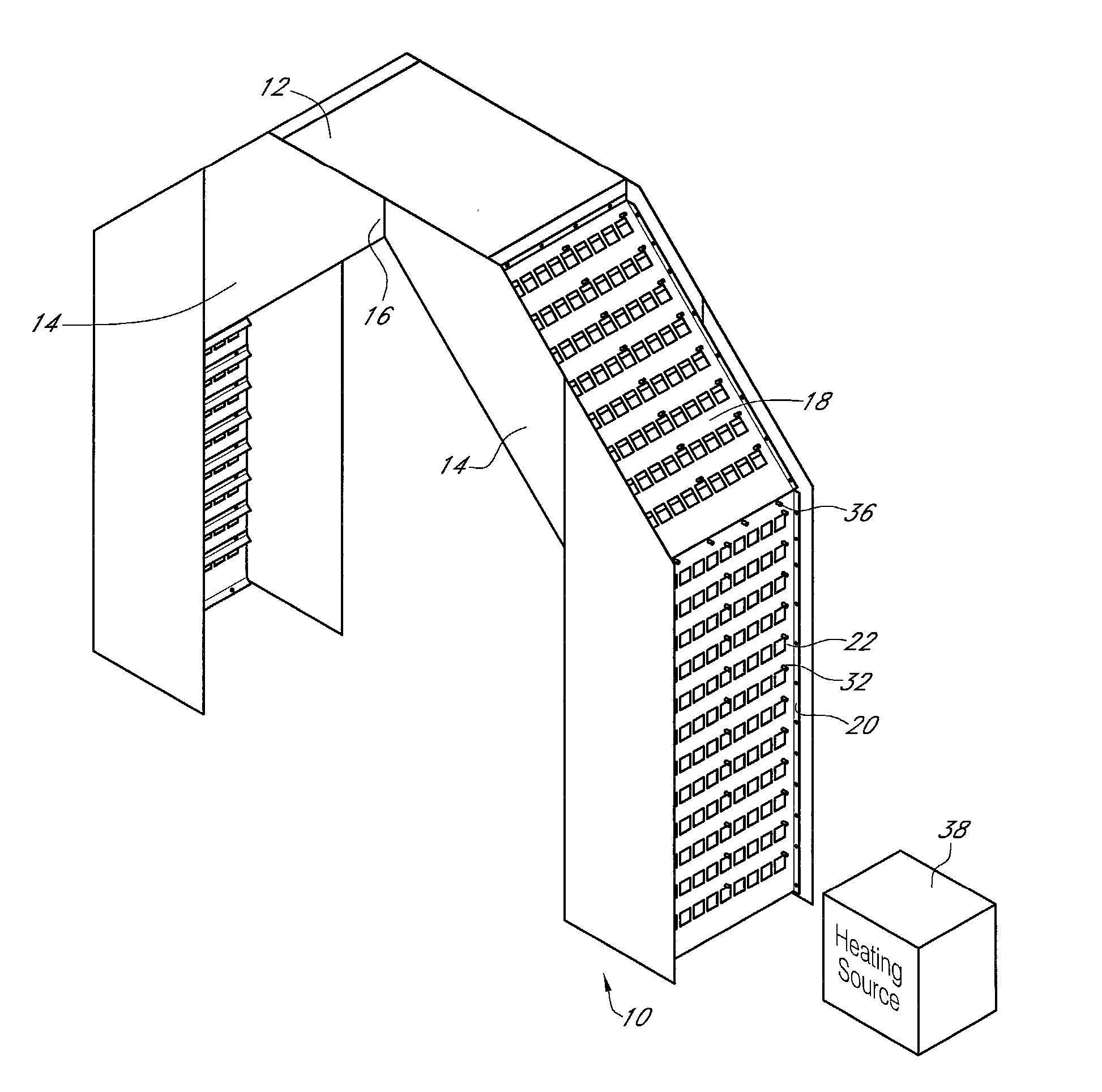 Screenless panels for a grain dryer