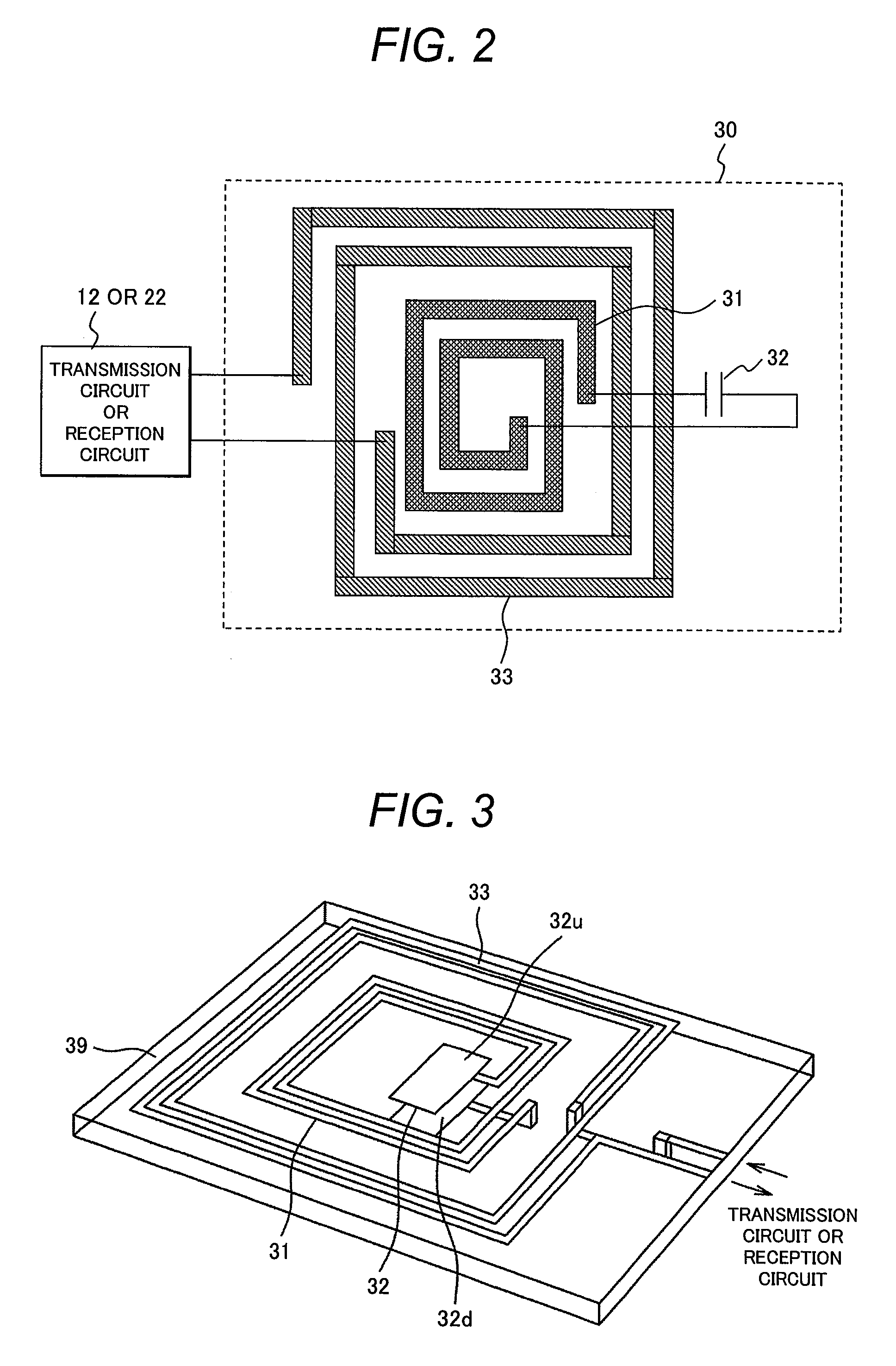 Non-contact power transmission device and near-field antenna for same