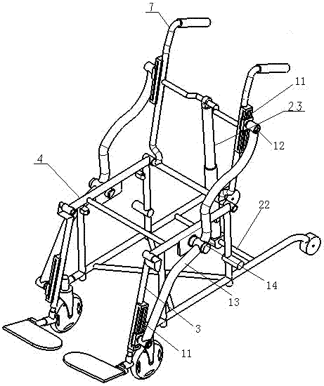 Linked-control electric reclining wheelchair