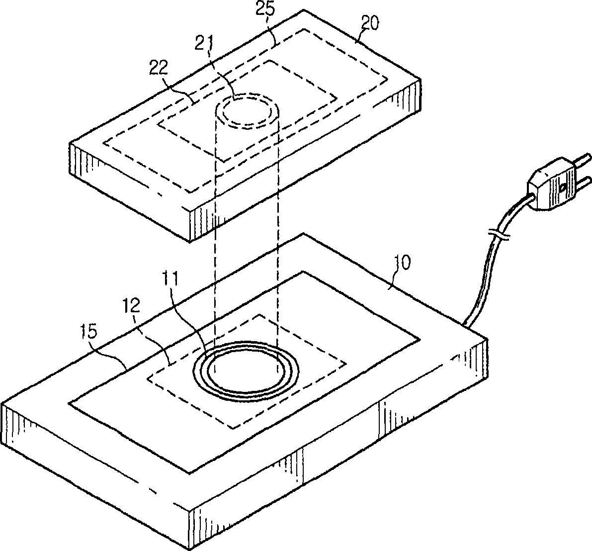 Non-contact power supply, non-contact charger systems and method for charging rechargeable battery cell