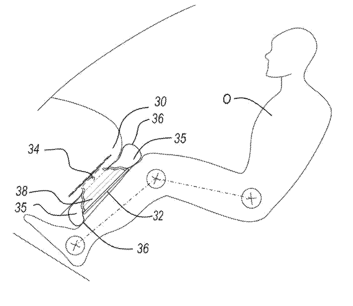 Deployable semi-rigid body contact restraint member with integral flexible expansion member