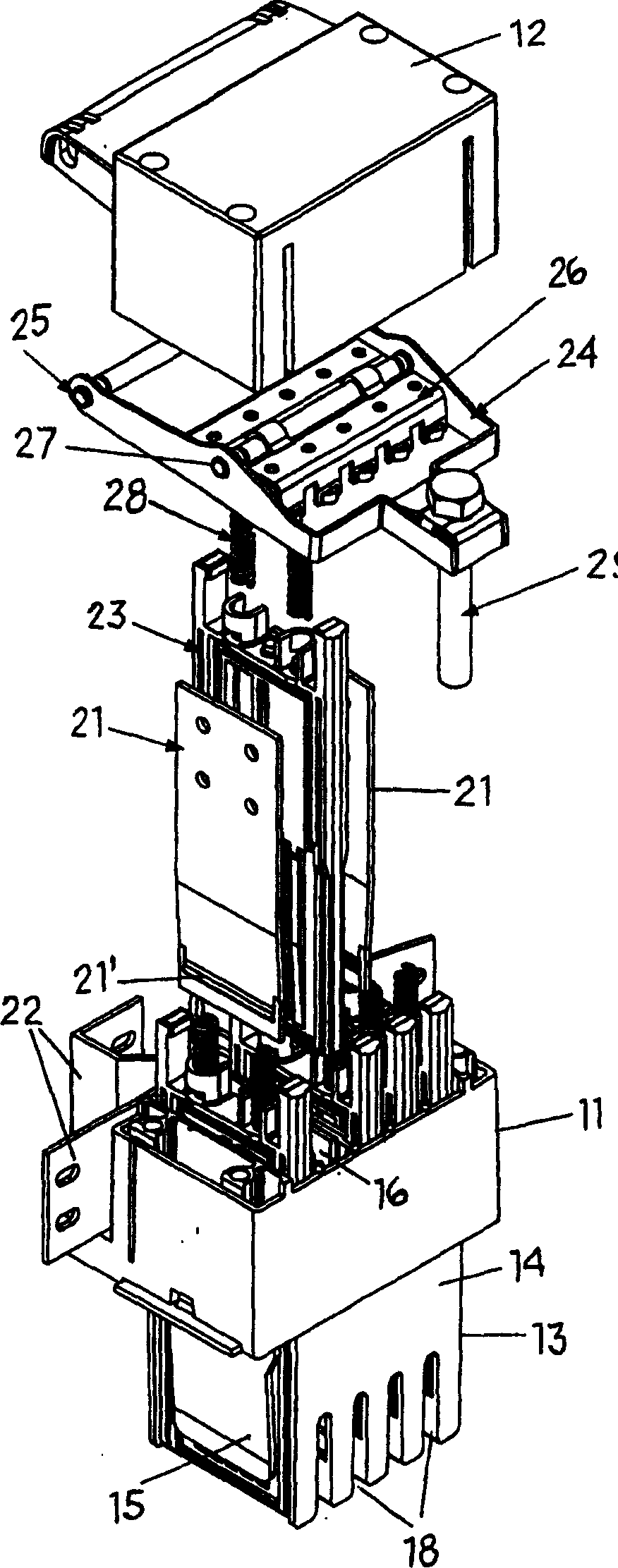 Unit for shunting current from bus bars