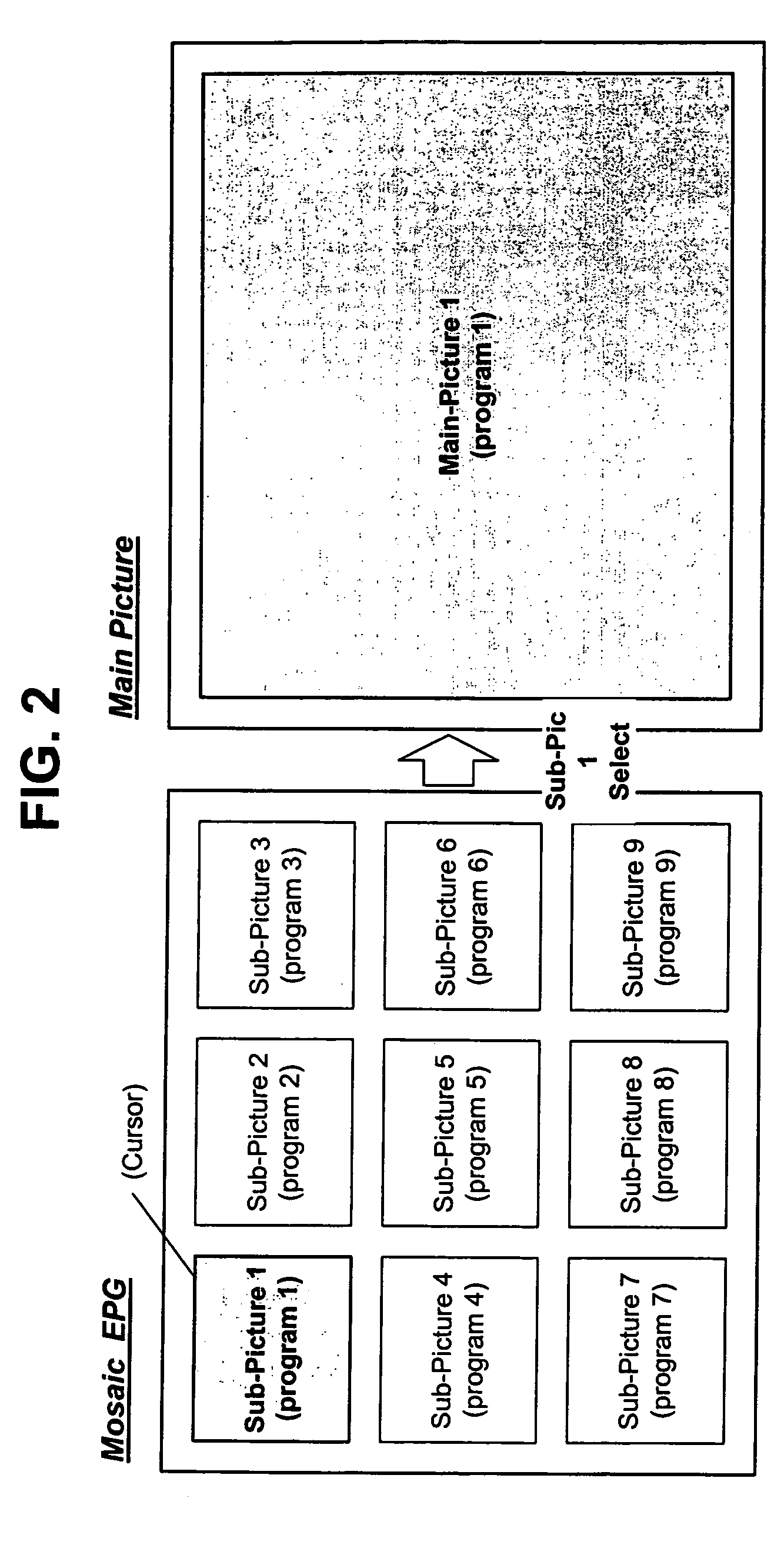 Method for transmitting and receiving audio in Mosaic EPG service