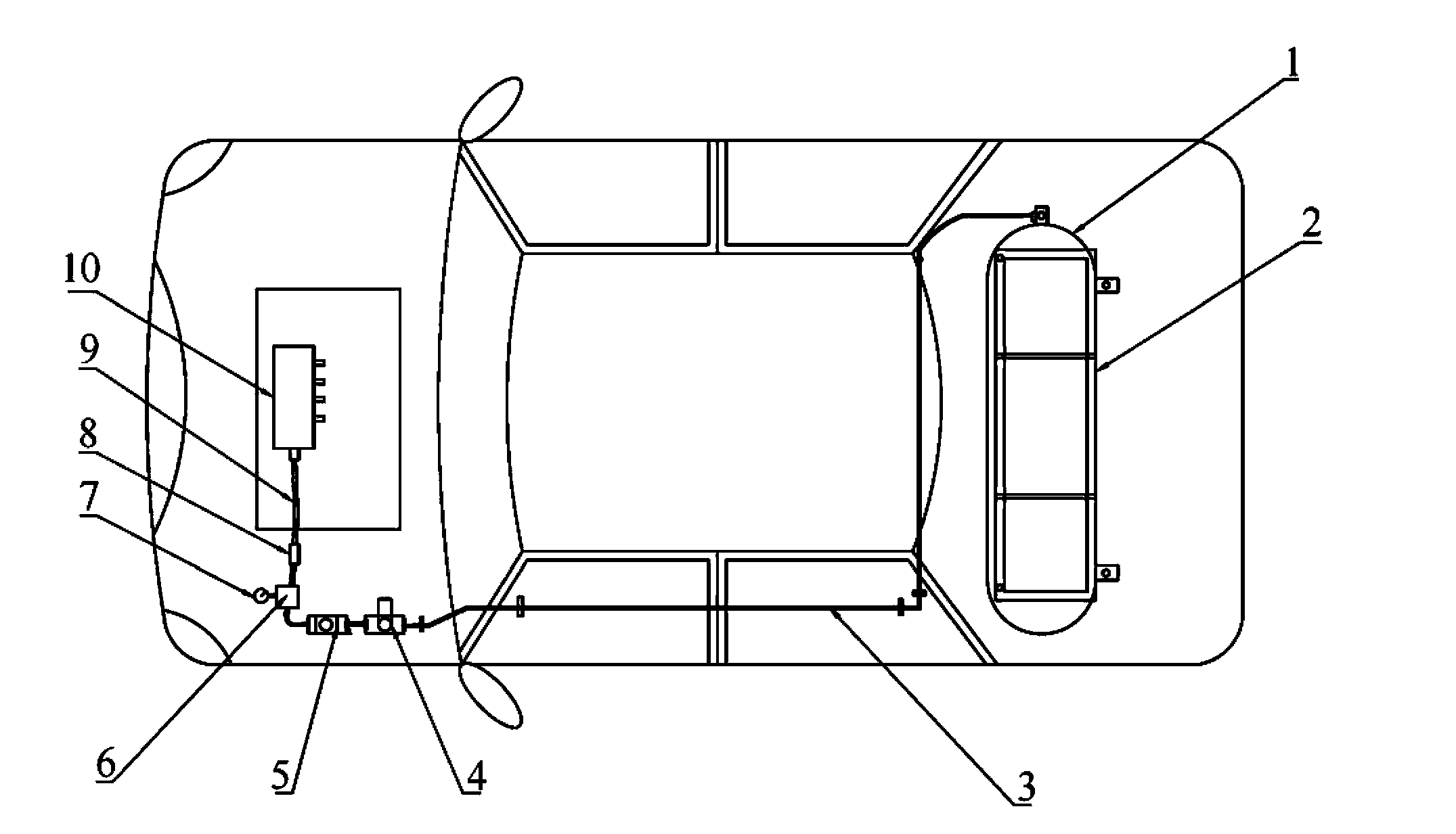 Support system applicable to CNG system of Santana automobile