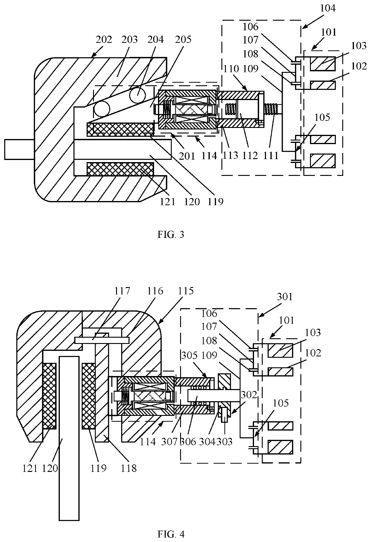 Hybrid brake-by-wire system using a motor-magnetostrictive actuator combination