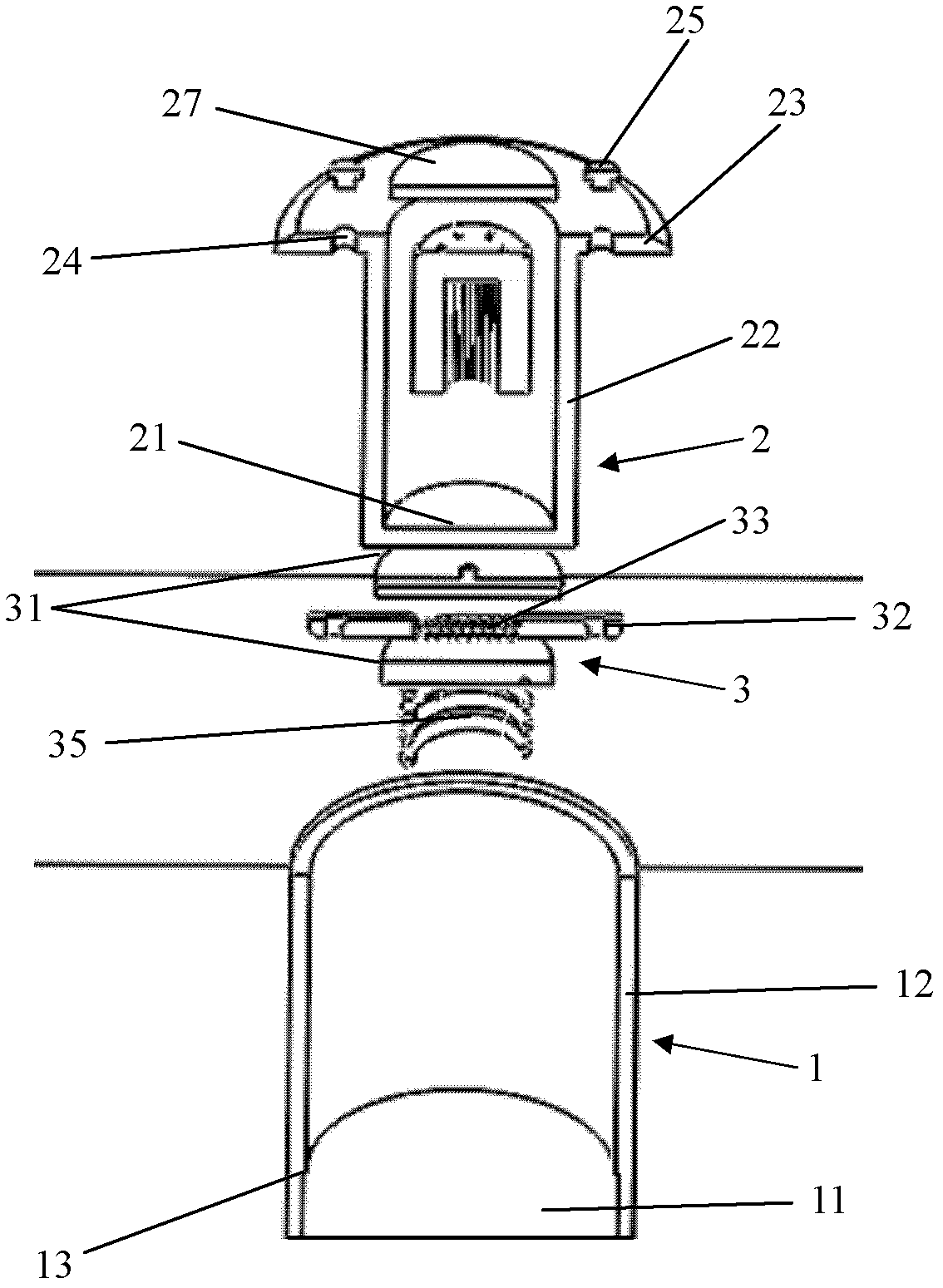 Lighting device and demounting tool used for demounting same