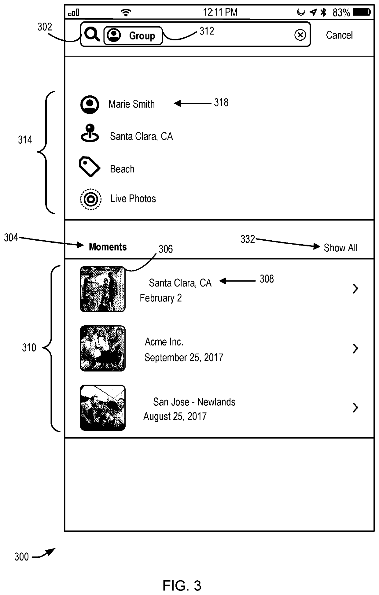 Digital asset search user interface