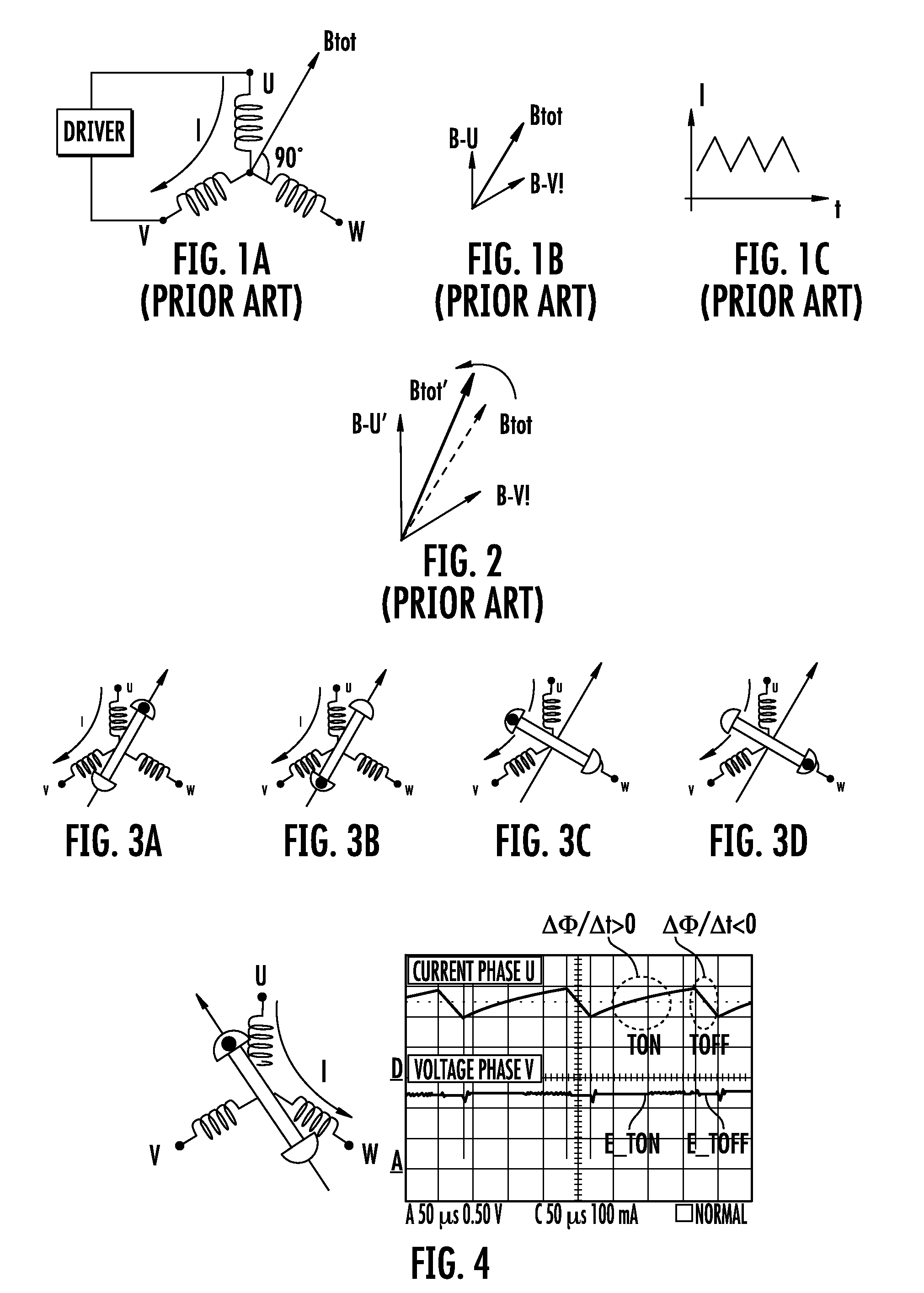 Synchronization of sequential phase switchings in driving stator windings of a multiphase sensorless brushless motor at sub bemf-detectability speeds