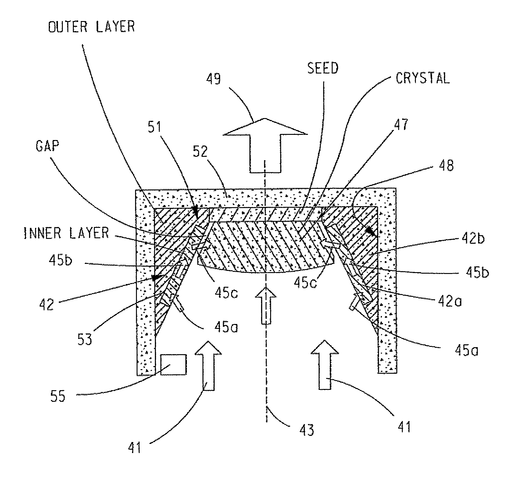 Guided diameter SiC sublimation growth with multi-layer growth guide