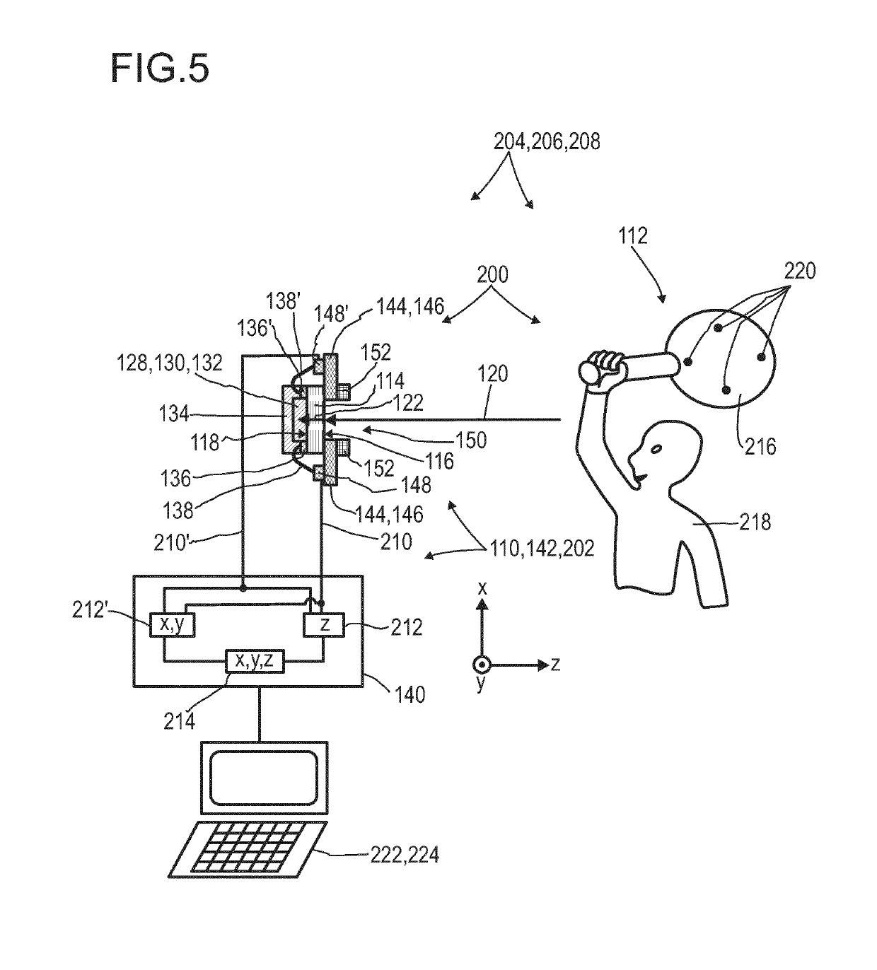 Optical detector for an optical detection